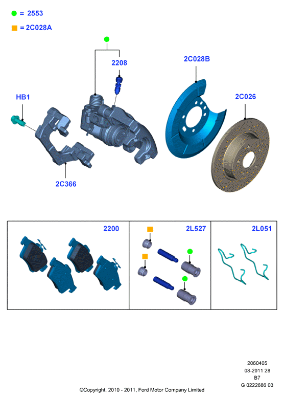 FORD 1805813 - Əyləc altlığı dəsti, əyləc diski furqanavto.az