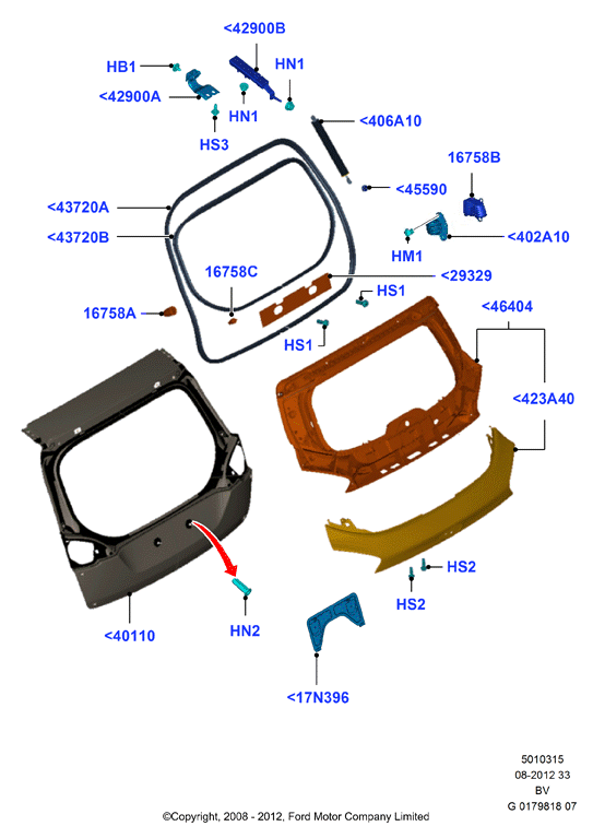 FORD 1 729 322 - Qazlı bulaq, baqaj, yük yeri furqanavto.az