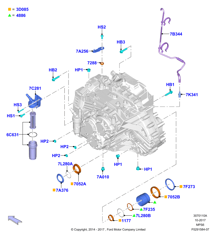 FORD 1493250 - Möhür, yağ nasosu furqanavto.az