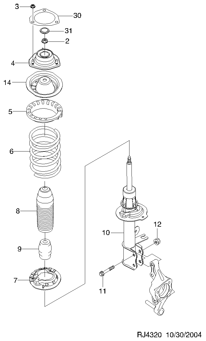 Chevrolet 96457360 - Üst Strut Montajı furqanavto.az