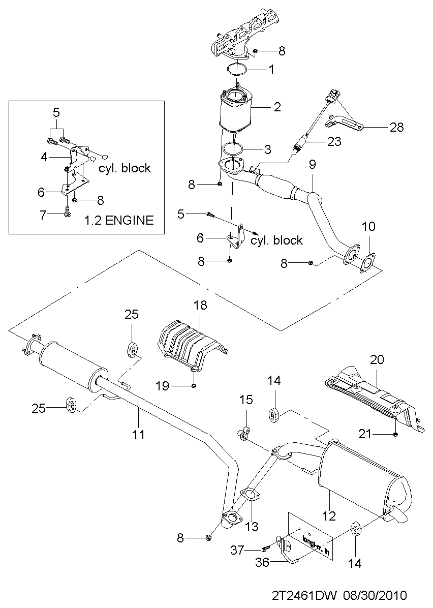 Daihatsu 96181437 - Saxlama braketi, səsboğucu furqanavto.az