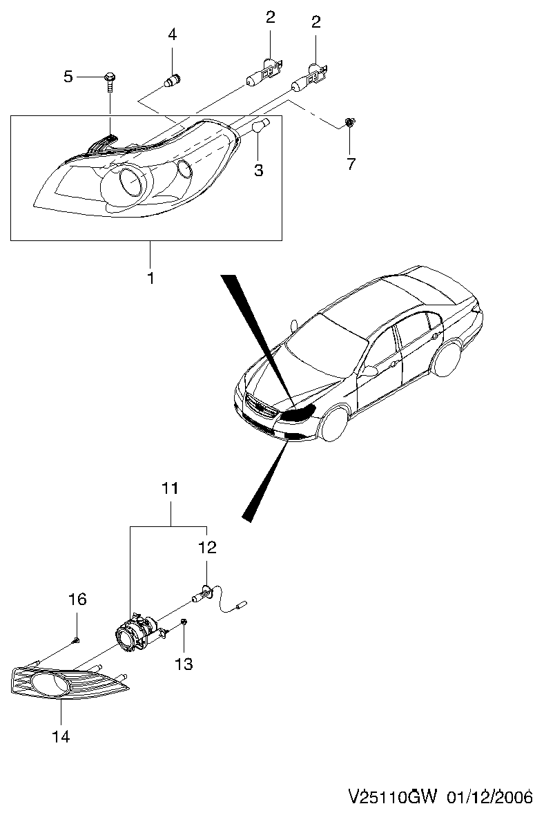 DAEWOO 94535541 - Lampa, duman işığı furqanavto.az