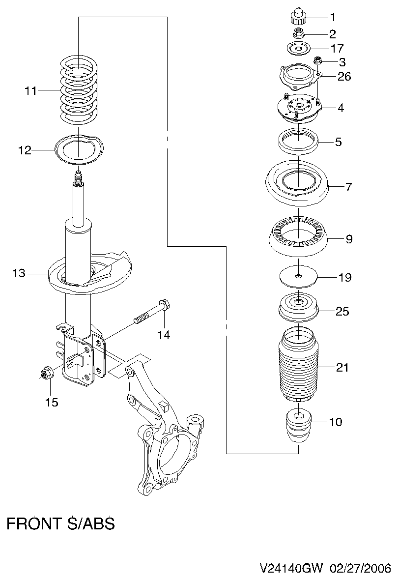 DAEWOO 94535242 - Üst Strut Montajı furqanavto.az