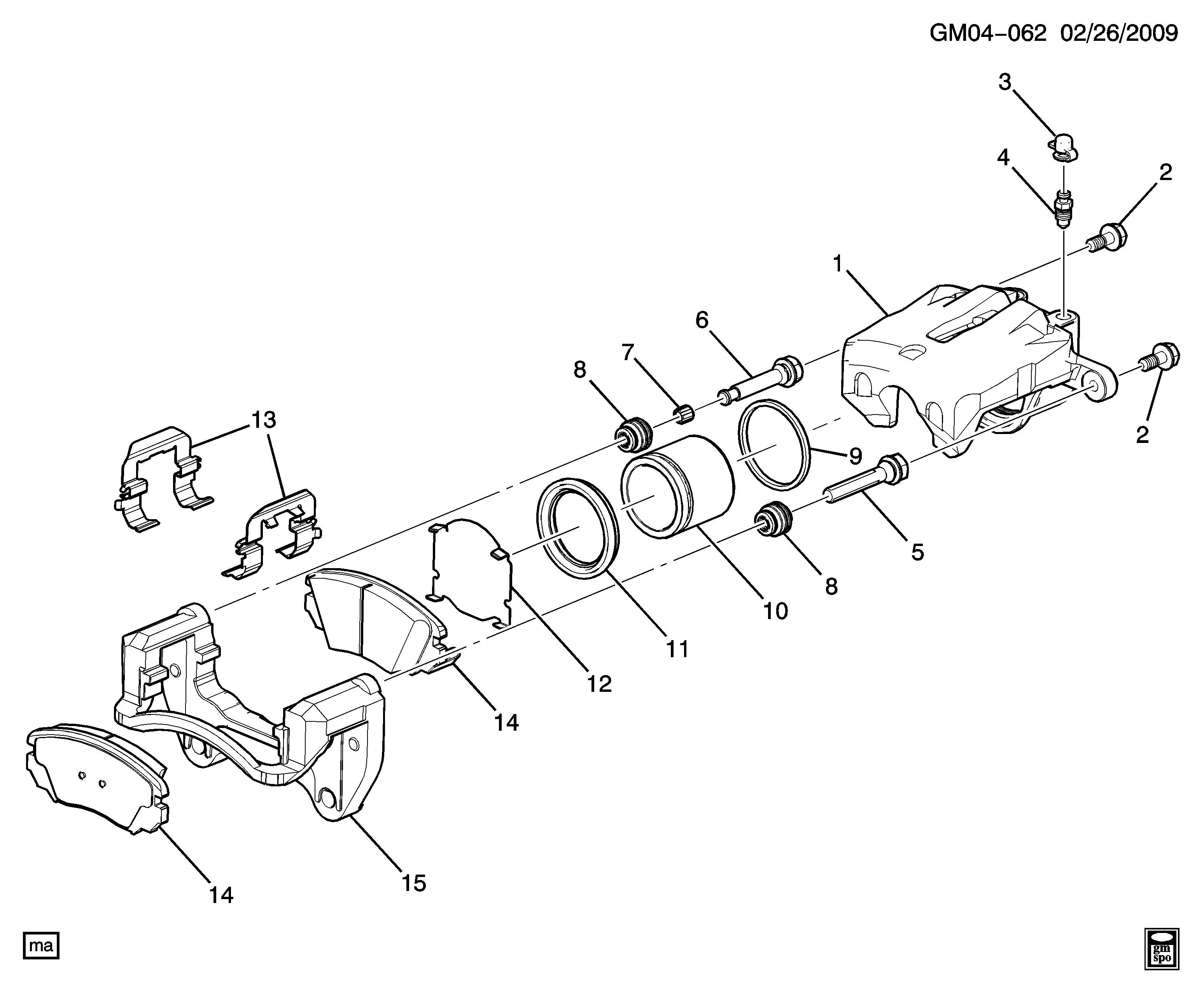 Chevrolet 22 959 105 - Əyləc altlığı dəsti, əyləc diski furqanavto.az