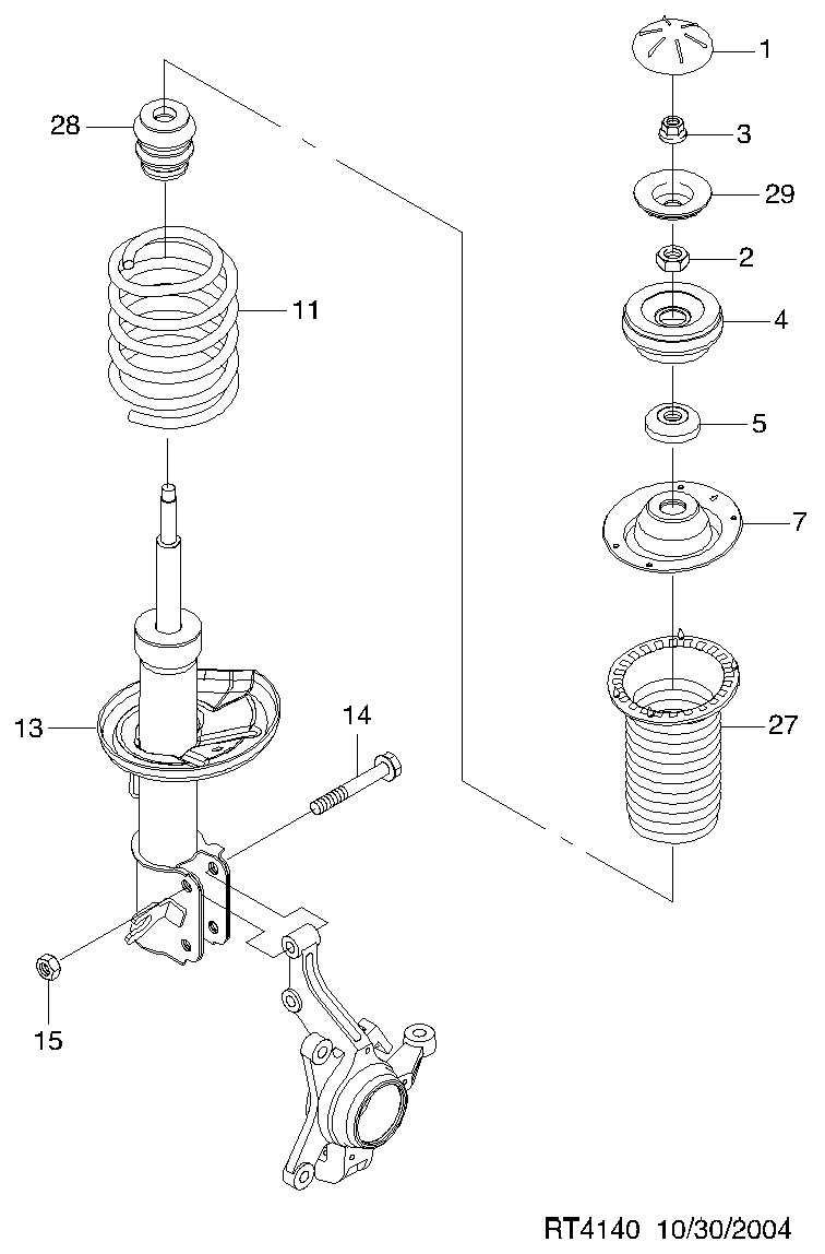 Chevrolet 96410165 - AMORTIZATOR ÖN SOL furqanavto.az