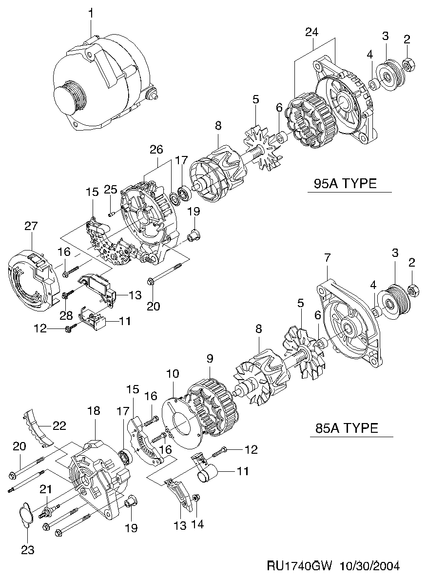 DAEWOO 93740827 - Gərginlik tənzimləyicisi, alternator furqanavto.az