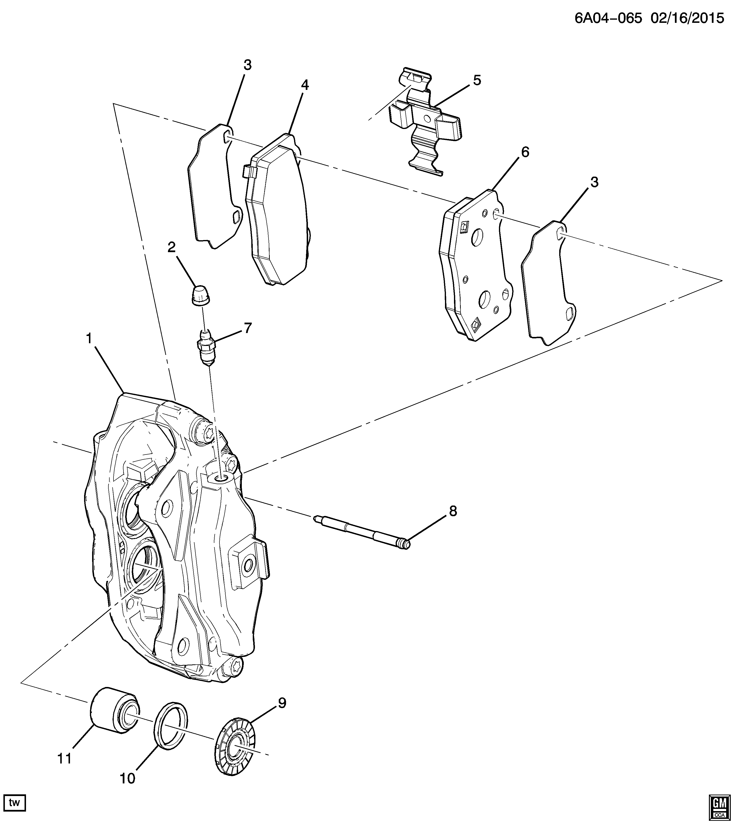 Cadillac 89047744 - Əyləc altlığı dəsti, əyləc diski furqanavto.az