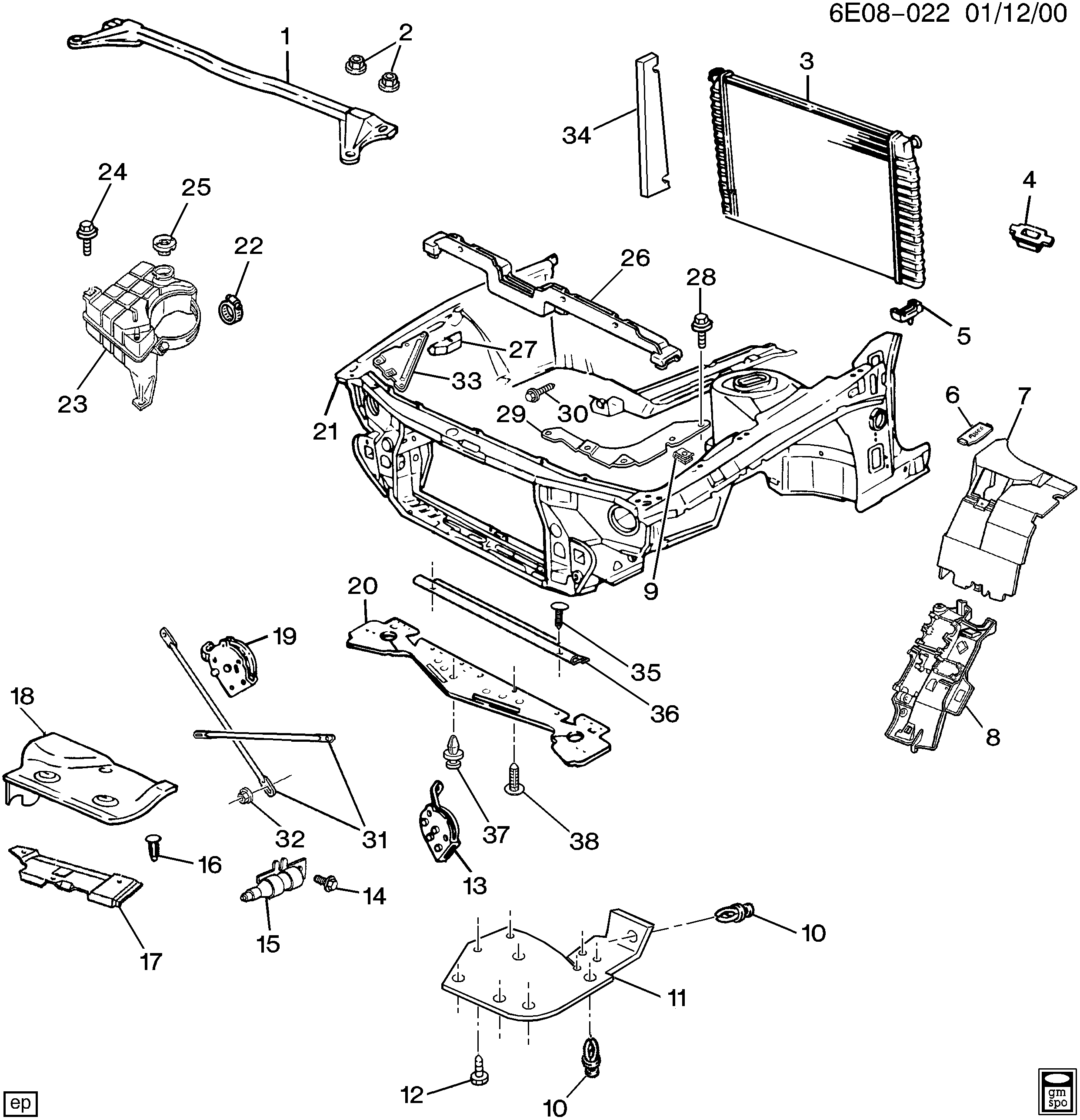 Cadillac 25661994 - Mühürləmə qapağı, radiator furqanavto.az