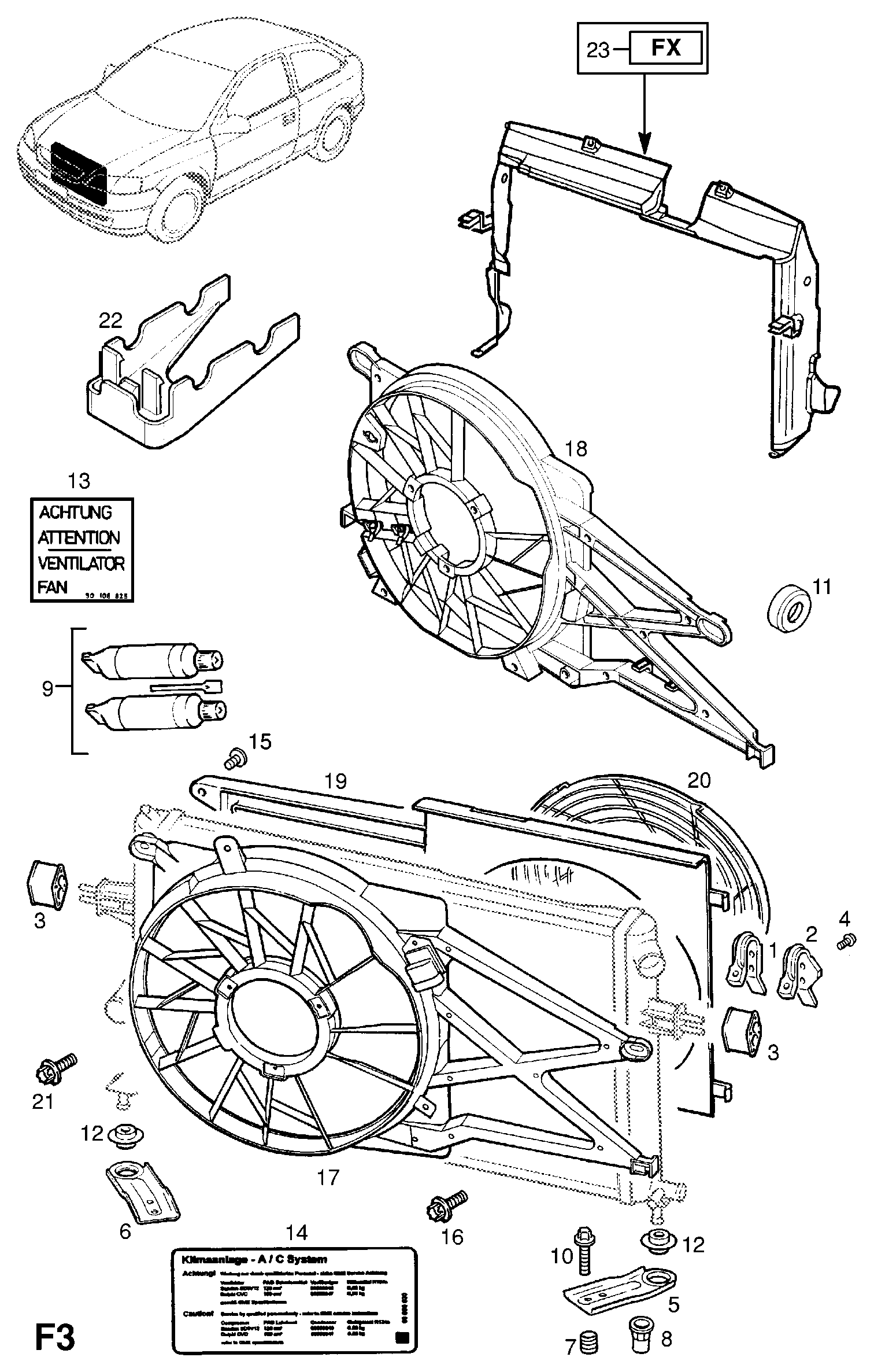 Opel 1314538 - Fen, radiator furqanavto.az