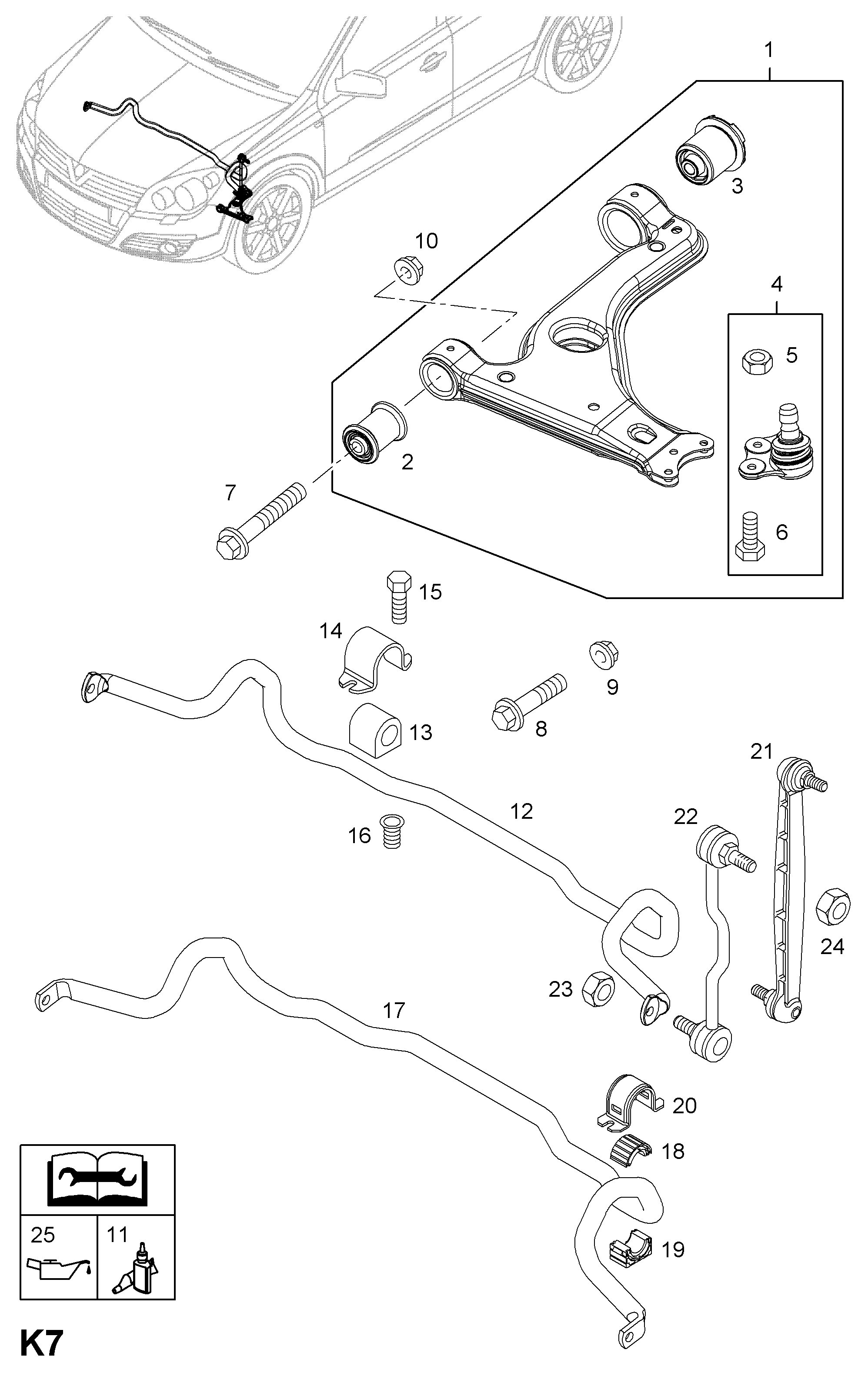 Opel 350117 - Dəstək kol, stabilizator furqanavto.az