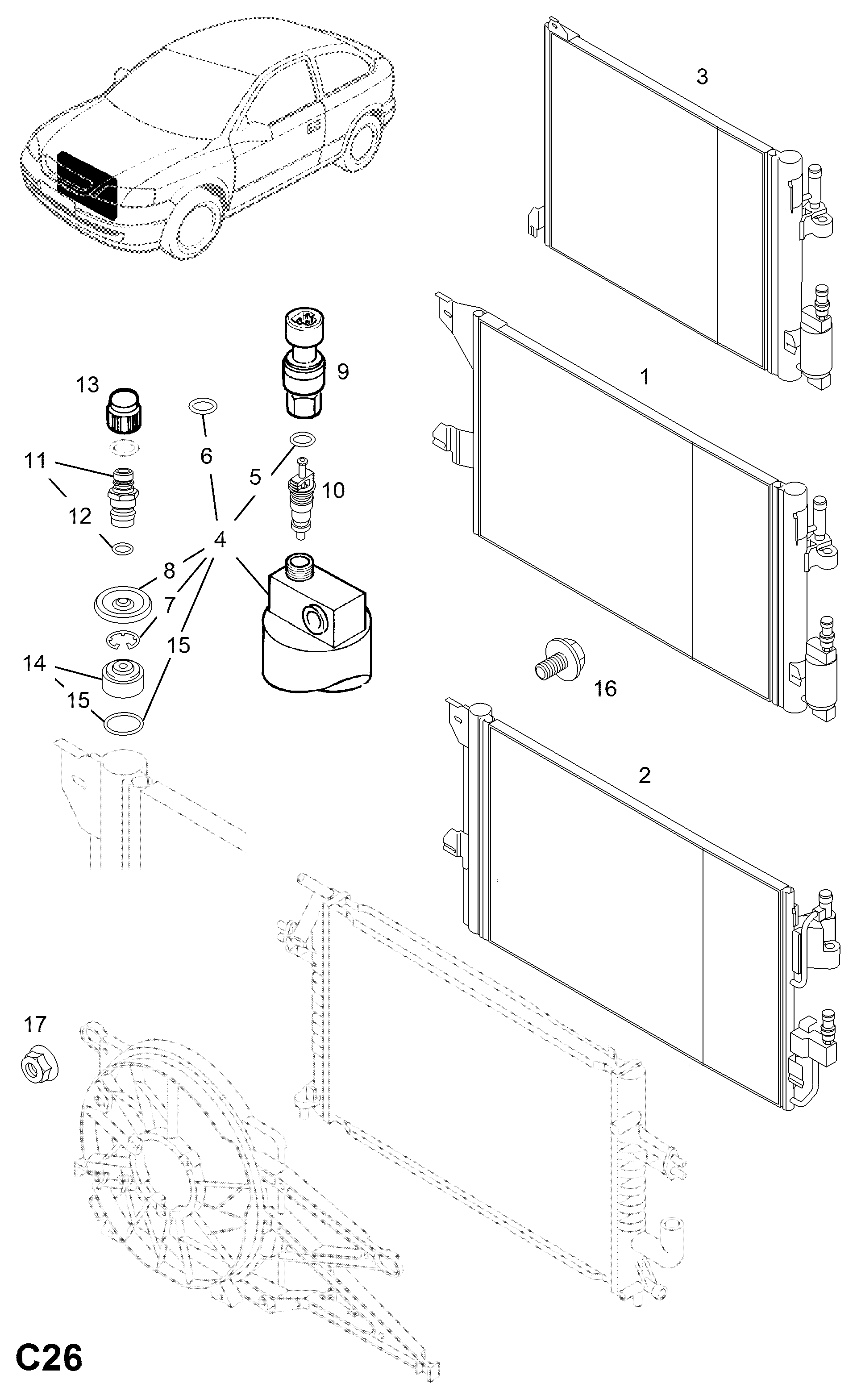 Opel 18 50 112 - Kondenser, kondisioner furqanavto.az