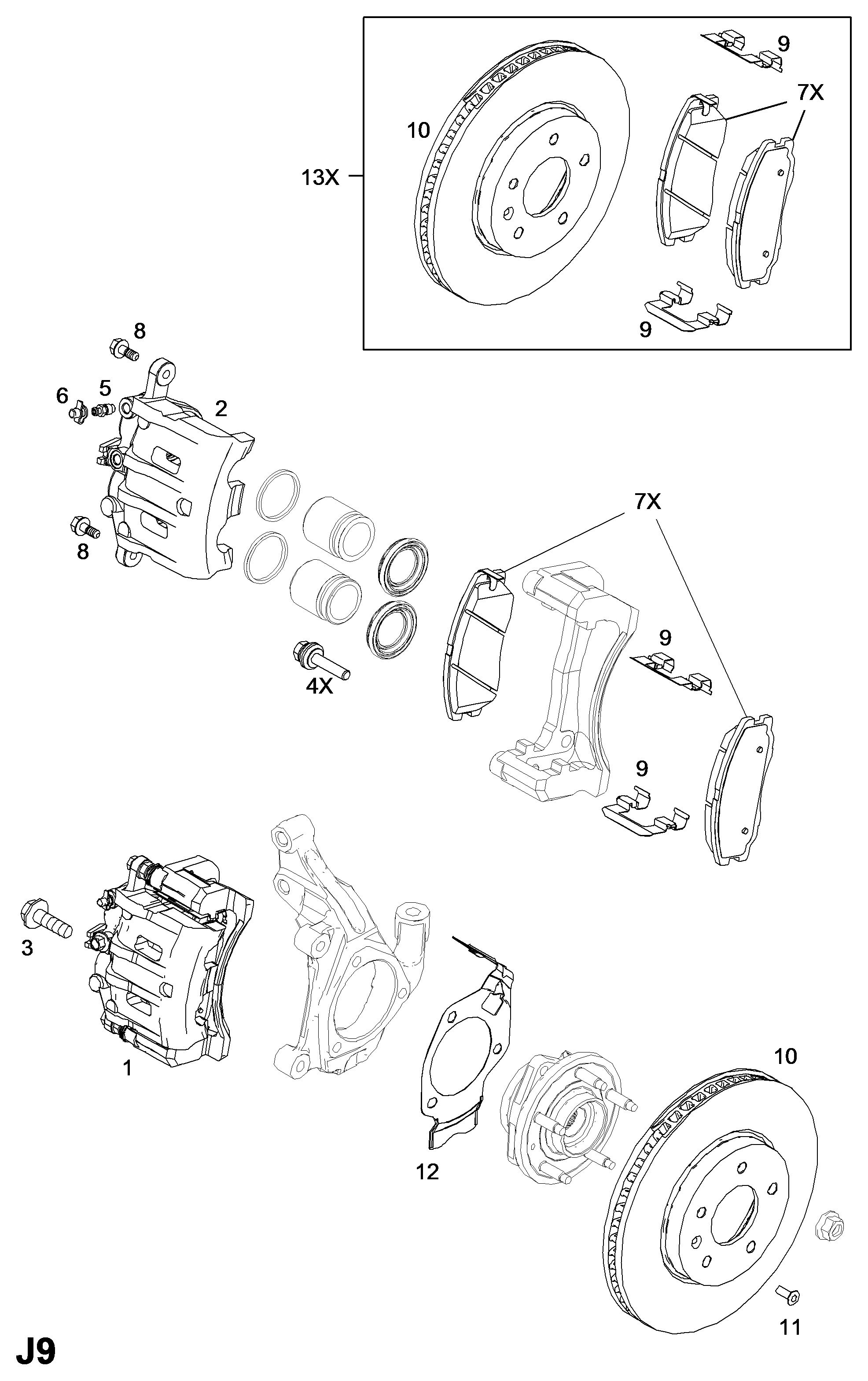 Chevrolet 4817764 - Əyləc altlığı dəsti, əyləc diski furqanavto.az