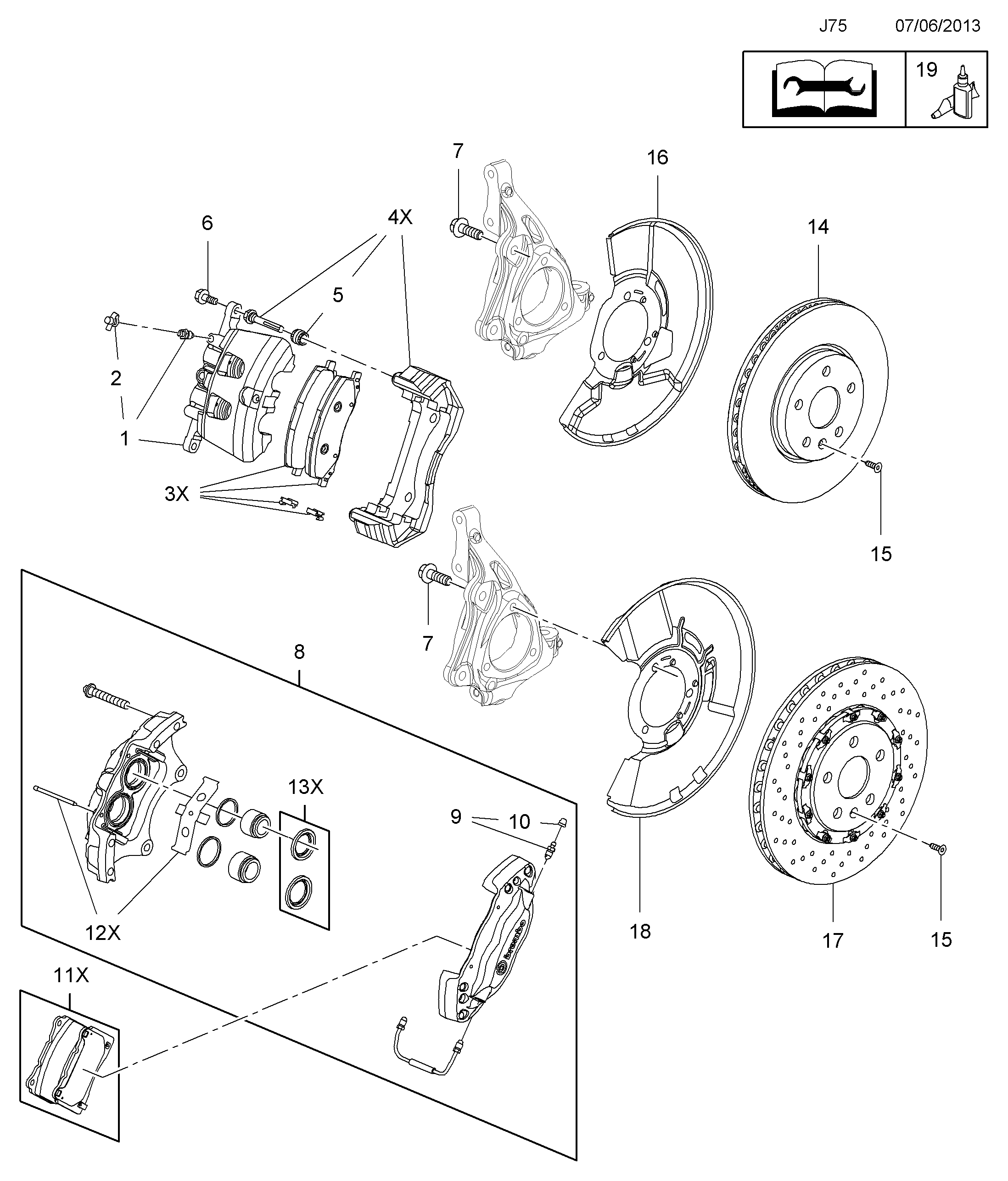 Opel 1605202 - Əyləc altlığı dəsti, əyləc diski furqanavto.az