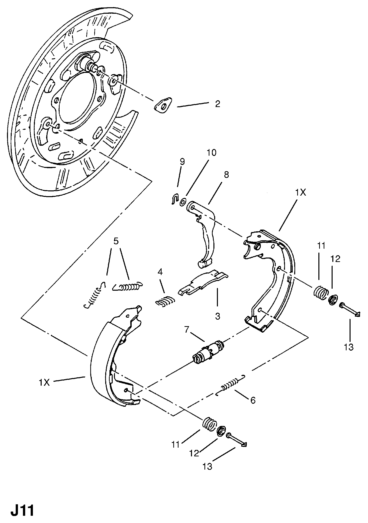 Opel 1605859 - Əyləc başlığı dəsti, dayanacaq əyləci furqanavto.az