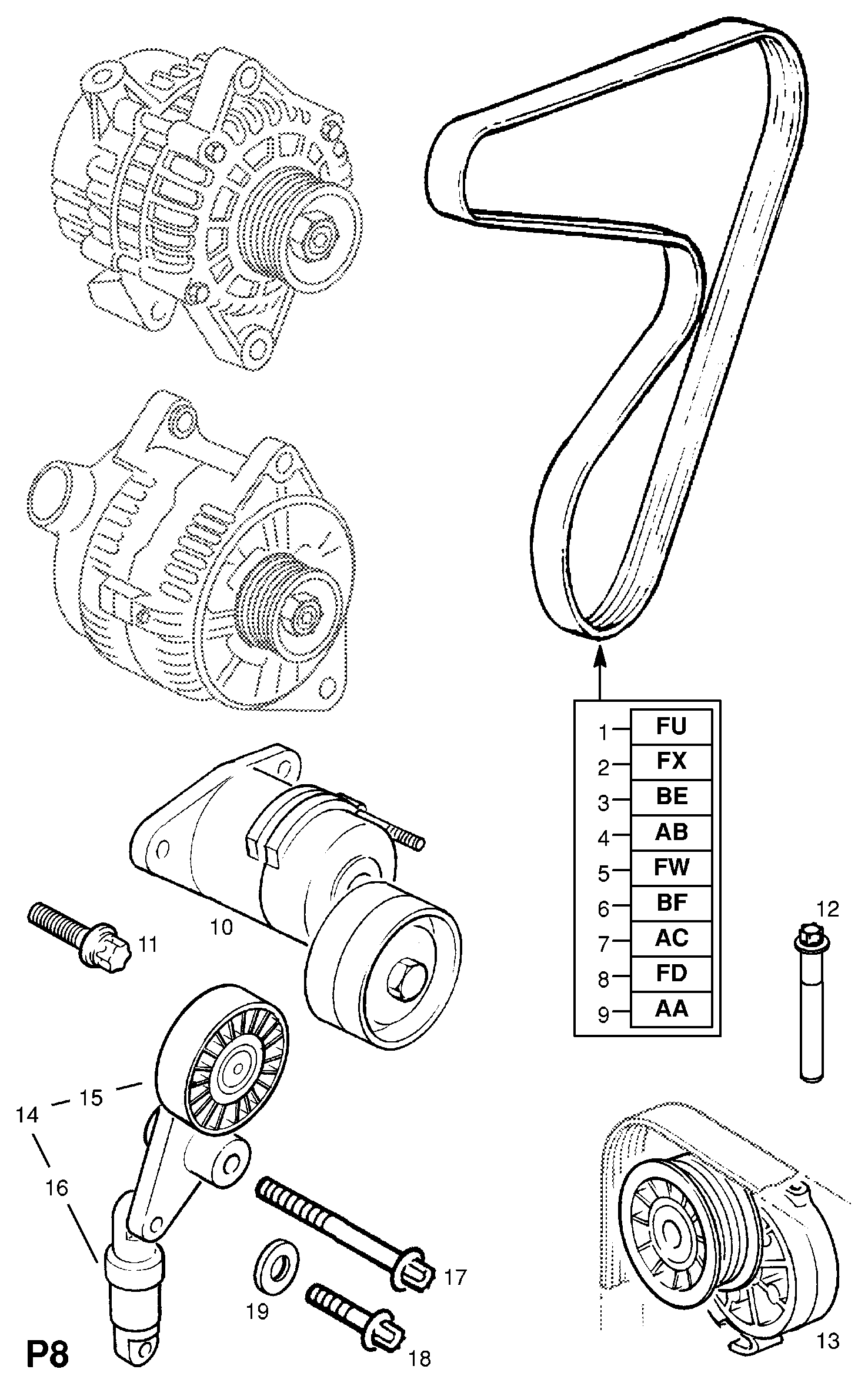 Vauxhall 1 340 549 - Vibrasiya damperi, v-yivli kəmər furqanavto.az