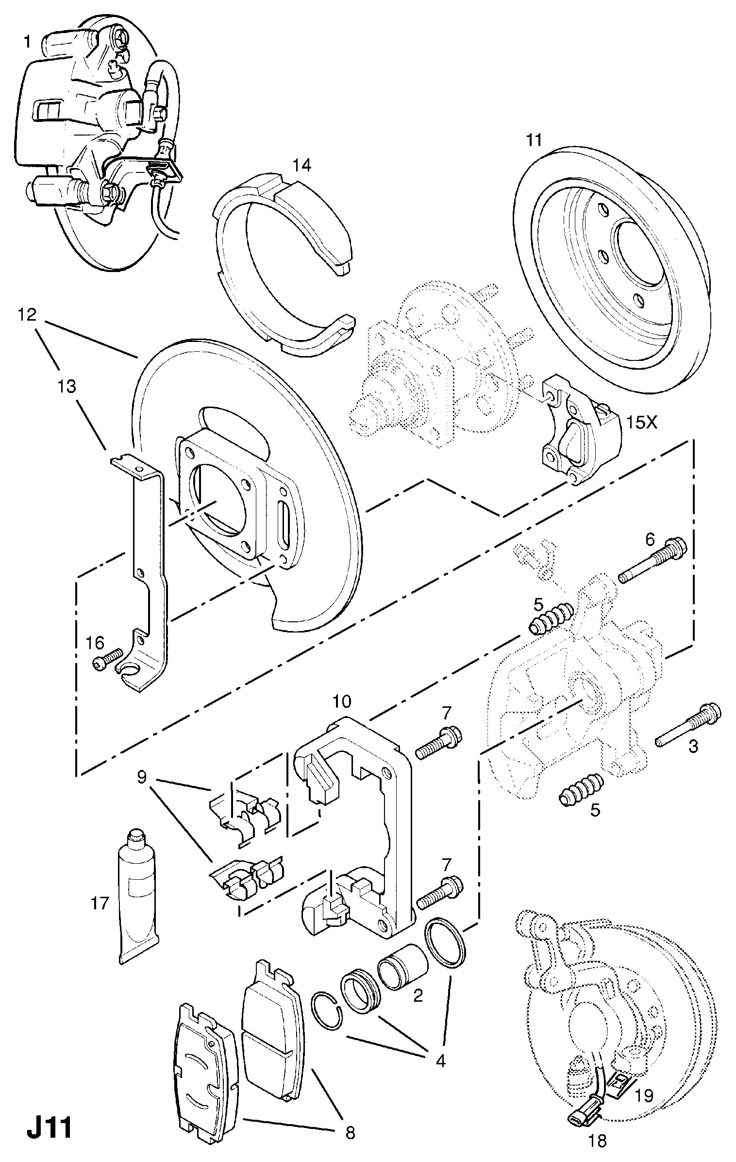 Cadillac 1605939 - Əyləc altlığı dəsti, əyləc diski furqanavto.az