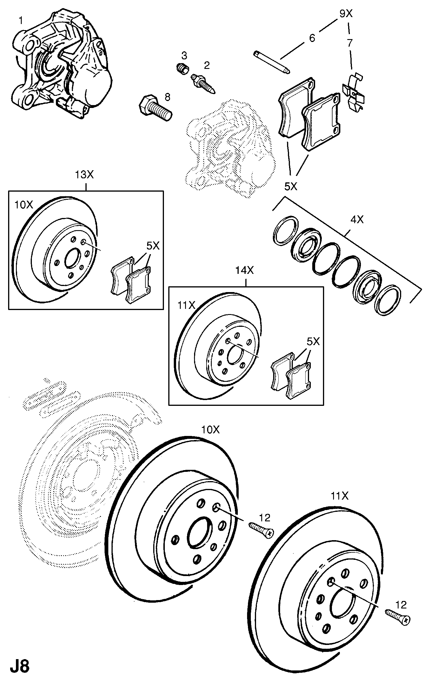 Chevrolet 1605007 - Əyləc altlığı dəsti, əyləc diski furqanavto.az