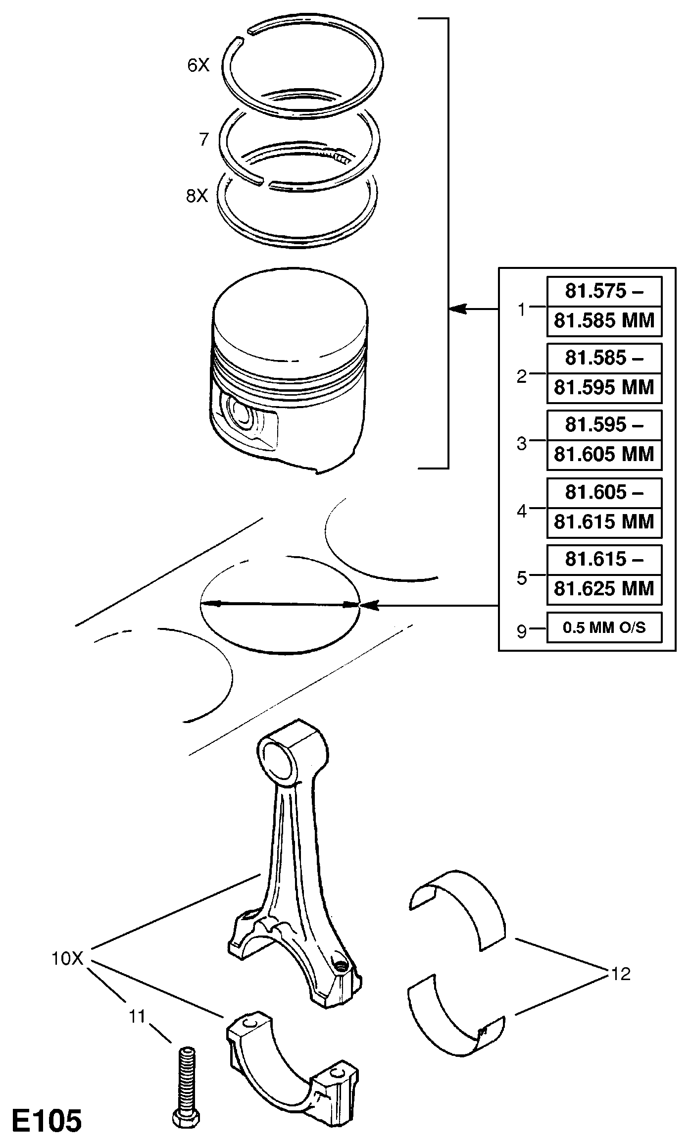 Opel 623 603 - Piston furqanavto.az