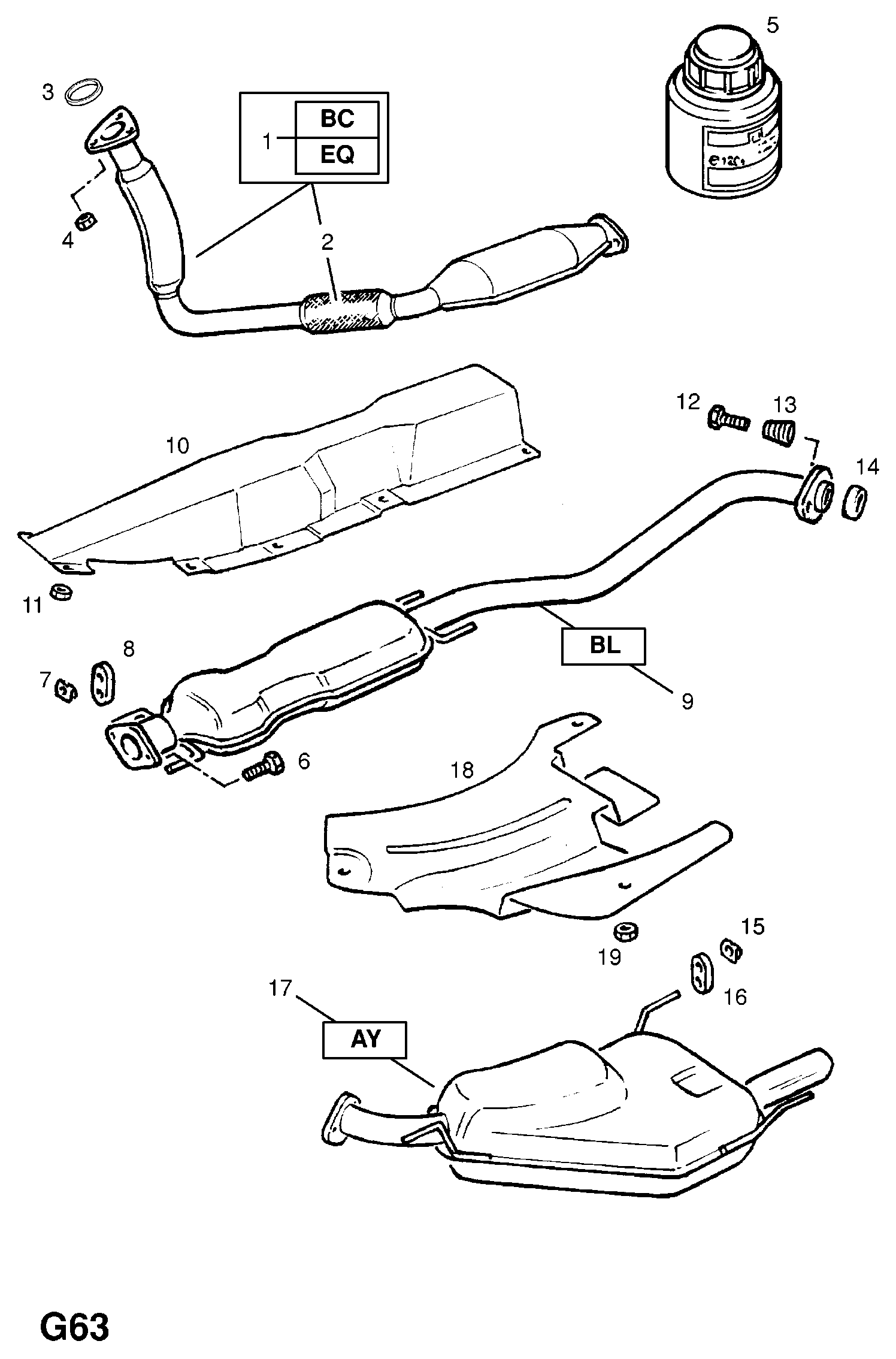 FIAT (854196) - PIPE, EXHAUST, FRONT, WITH CATALYST (IDENT BC) (EXCEPT VAUXHALL) furqanavto.az