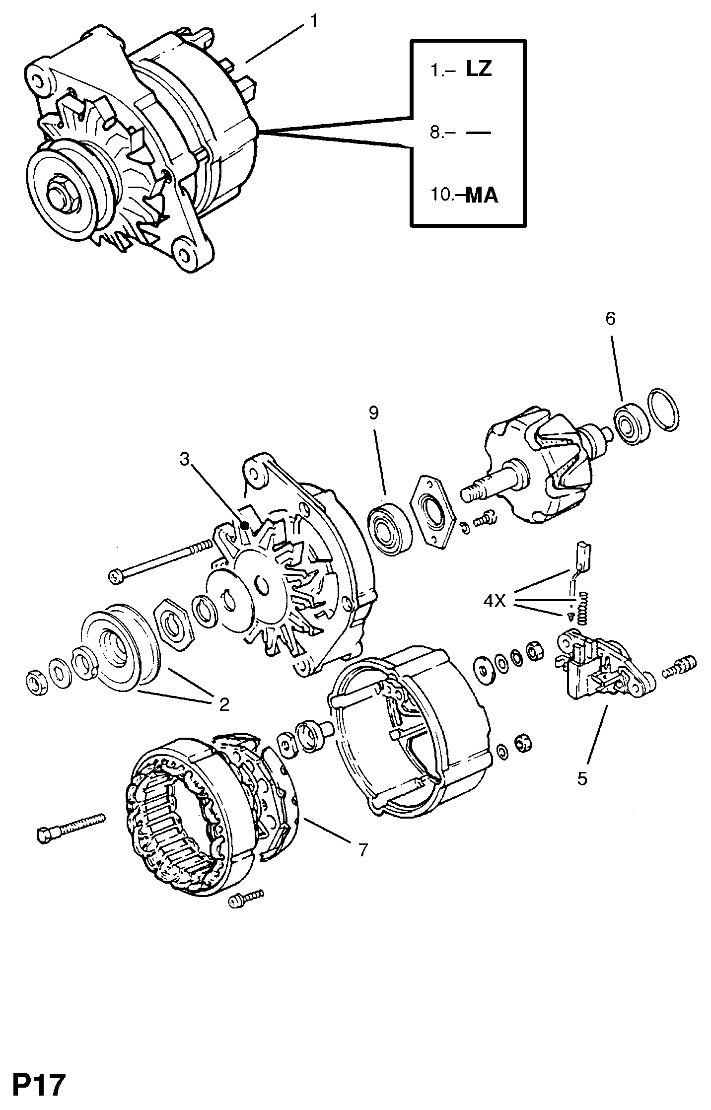 Opel 1205571 - Düzləşdirici, alternator furqanavto.az