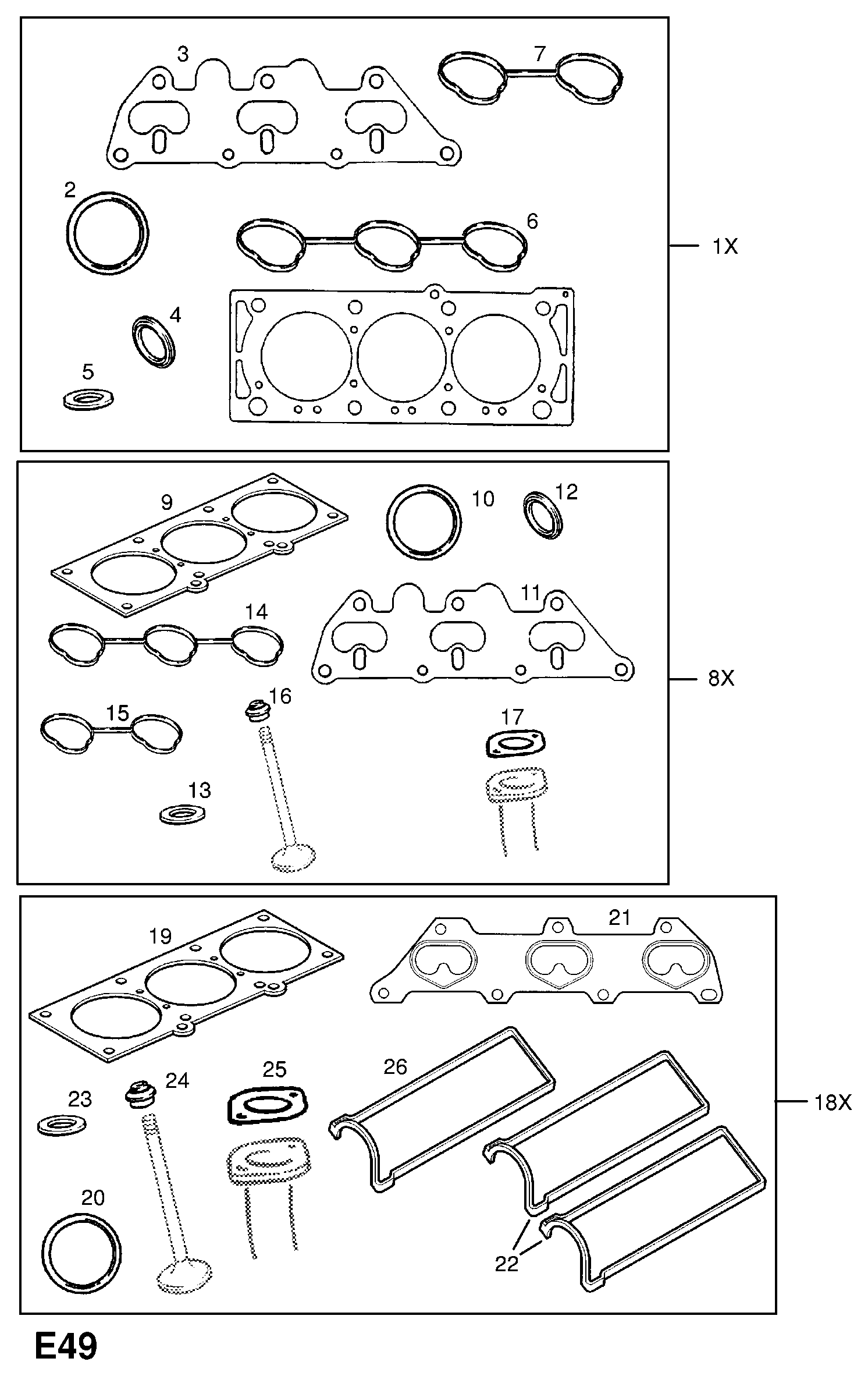 Opel 16 06 165 - Conta dəsti, silindr başlığı furqanavto.az