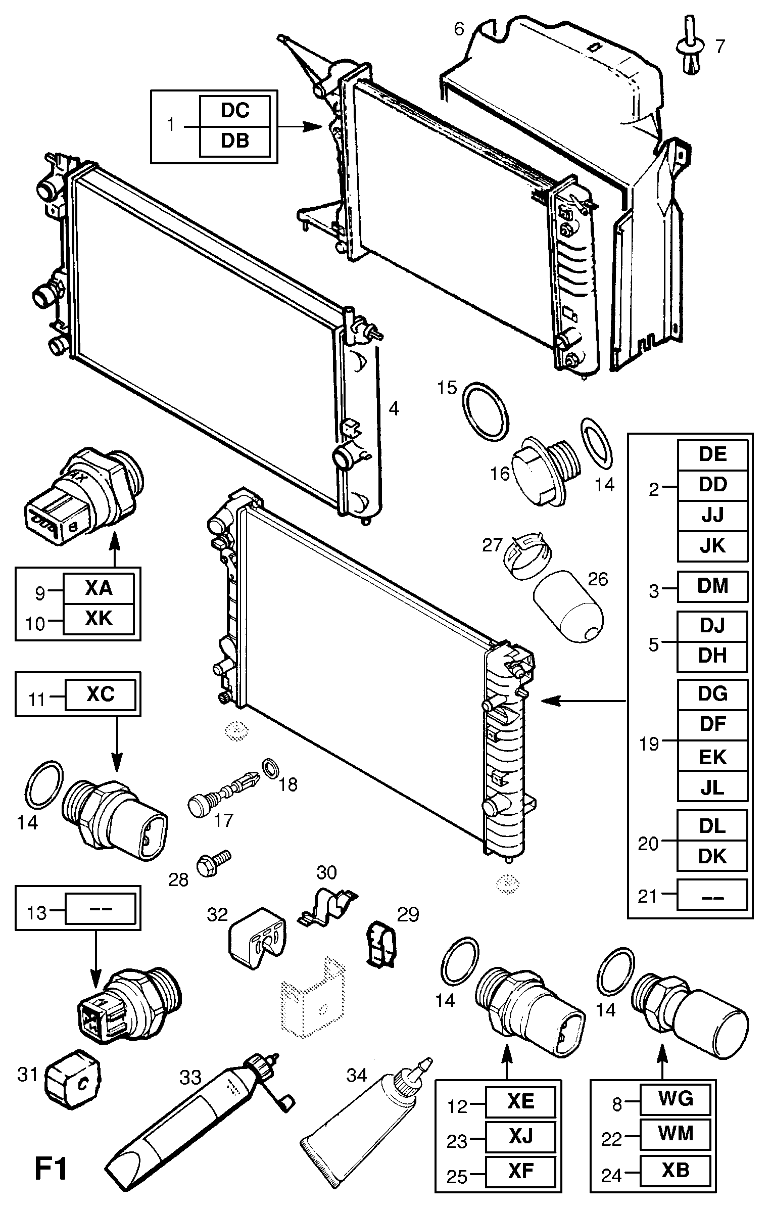 Opel 13 41 011 - Temperatur açarı, radiator/kondisioner ventilyatoru furqanavto.az