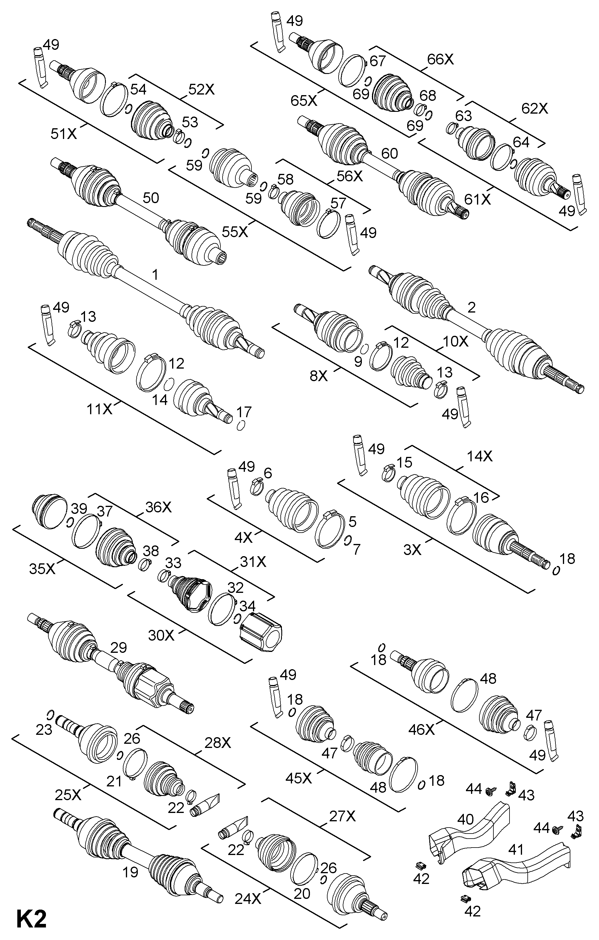 Opel 1603275 - Birləşmə dəsti, ötürücü val furqanavto.az