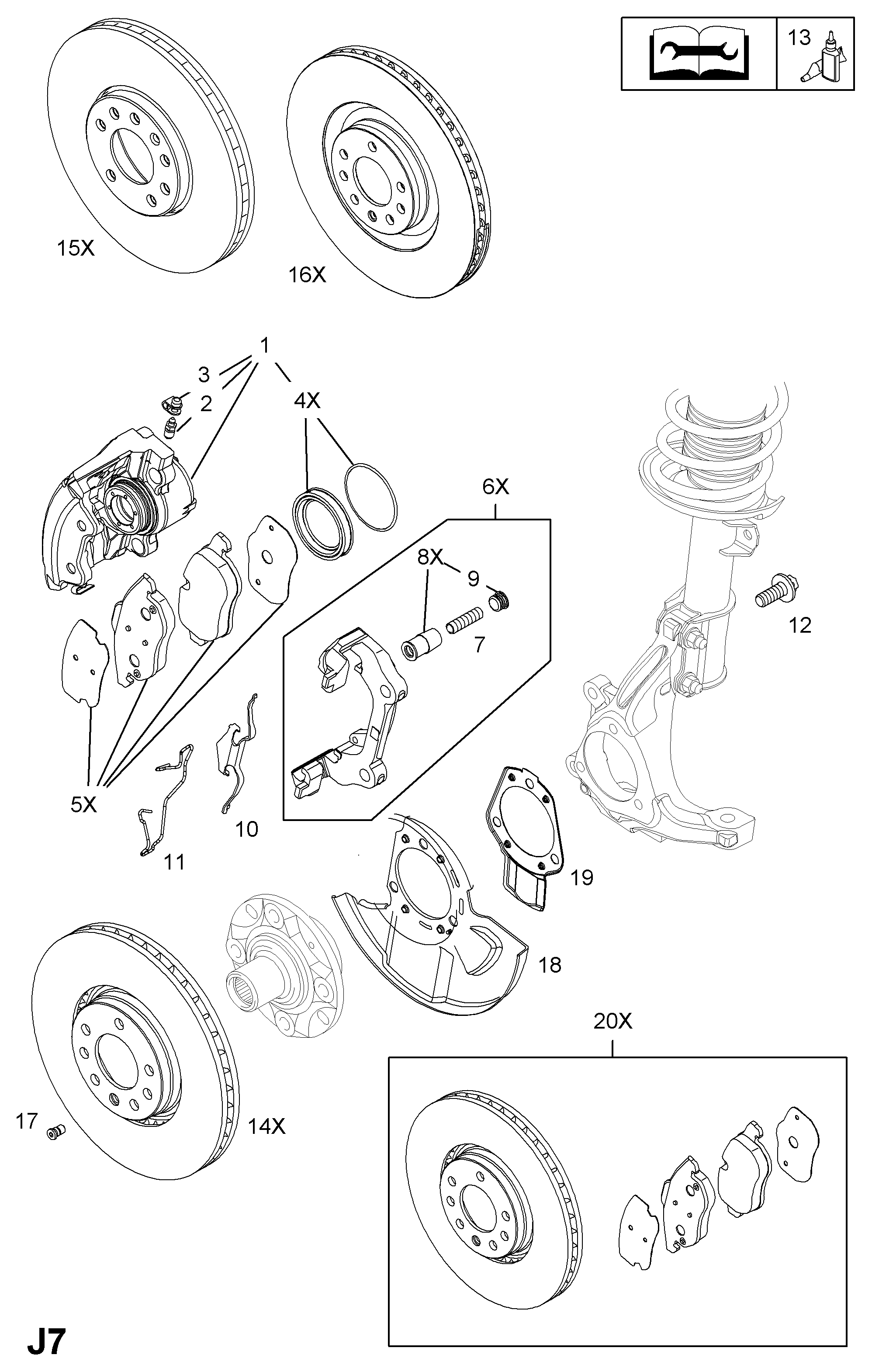 Vauxhall 1605137 - Əyləc altlığı dəsti, əyləc diski furqanavto.az