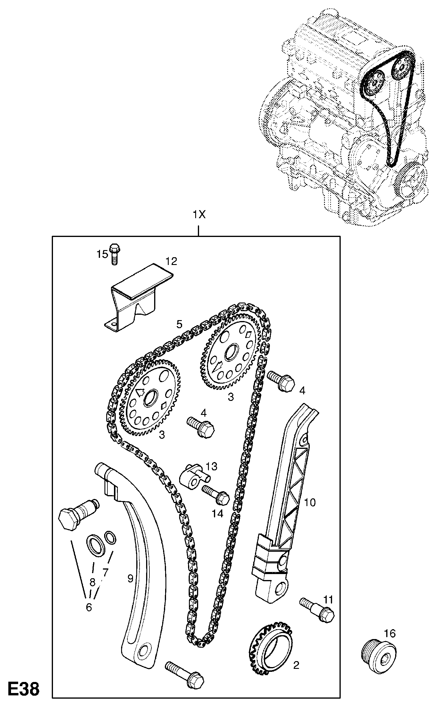 Opel 636707 - Vaxt zəncirinin dəsti furqanavto.az