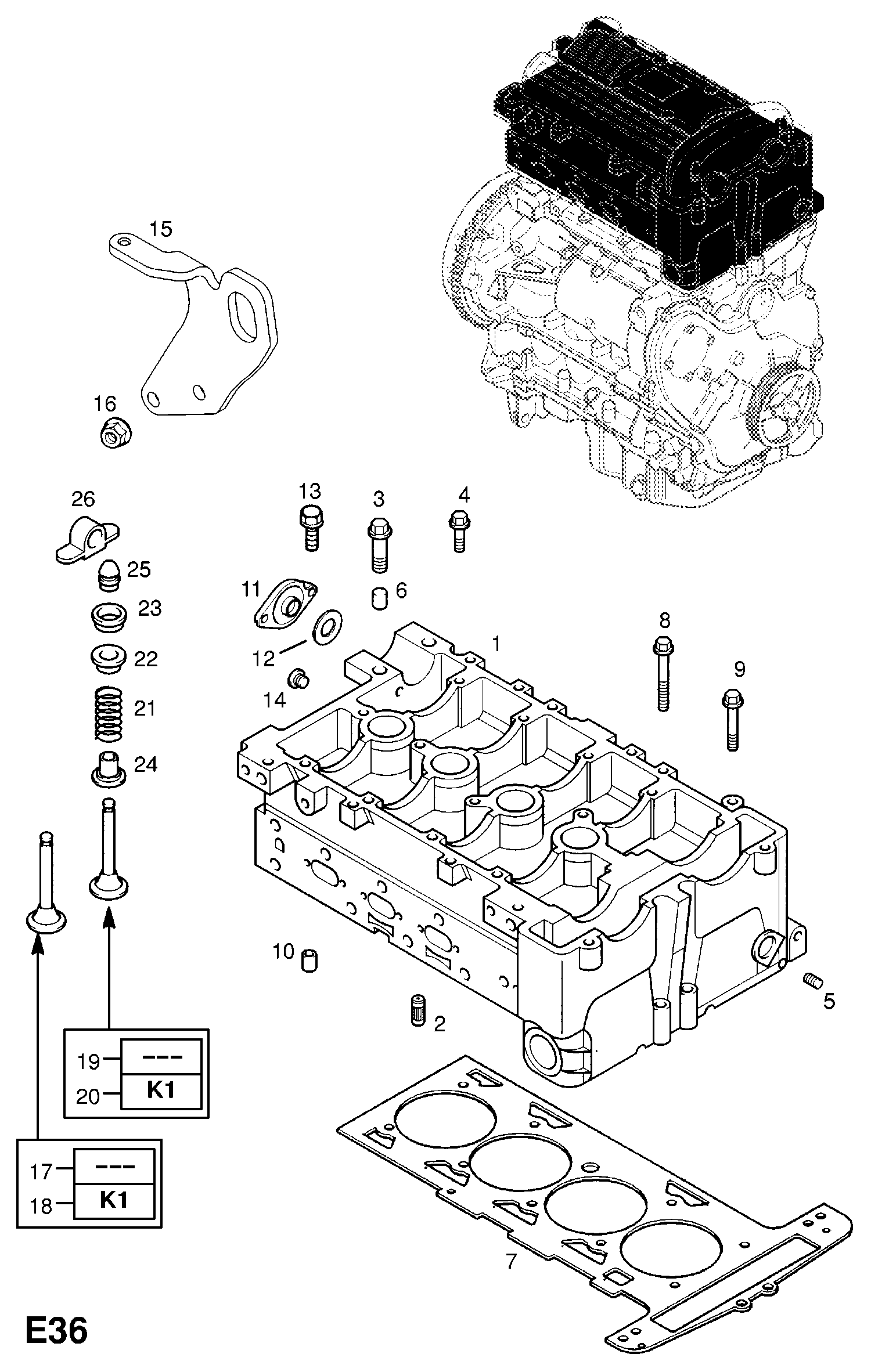 Opel 56 07 474 - Conta, silindr başlığı furqanavto.az