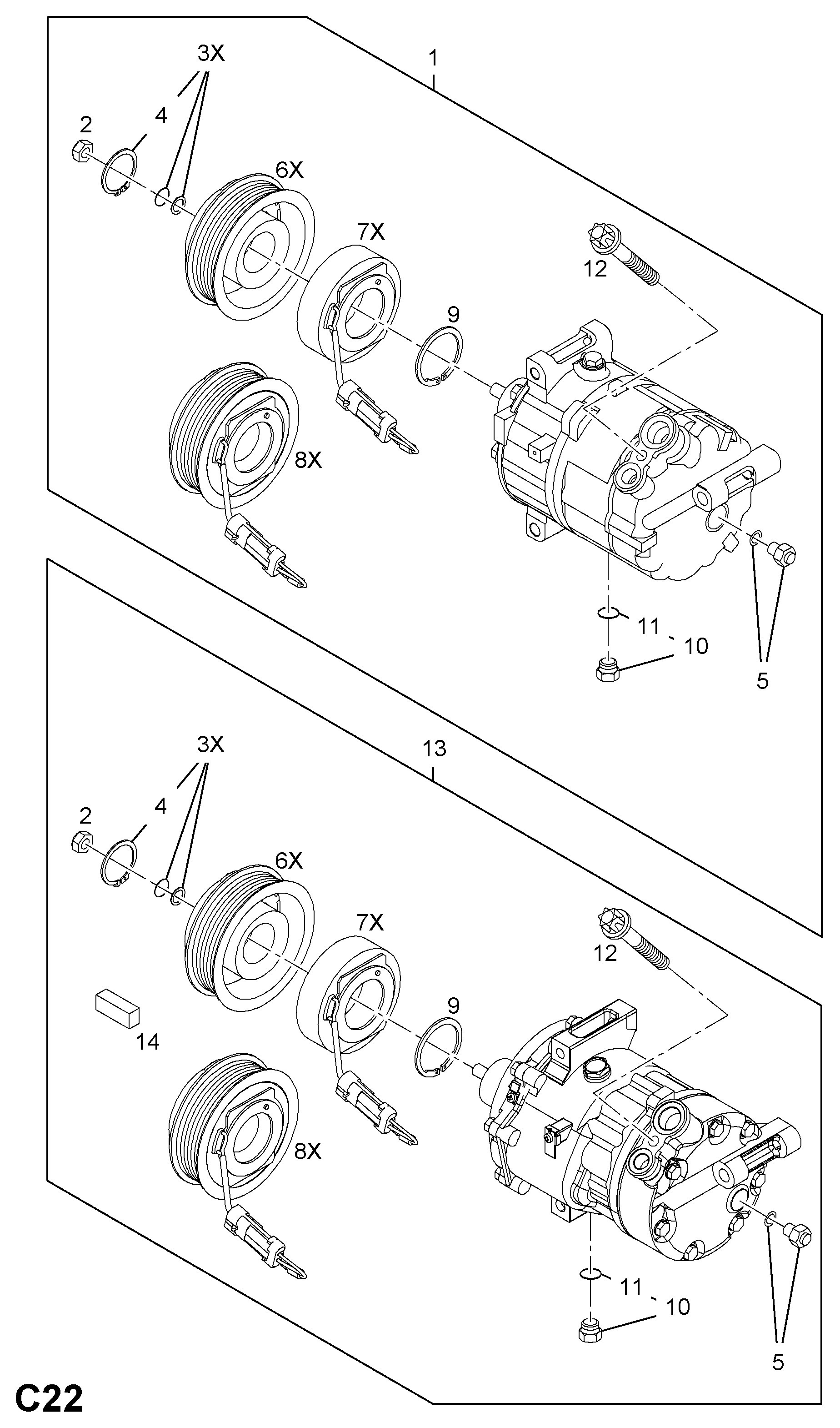 Opel 68 54 037 - Kompressor, kondisioner furqanavto.az