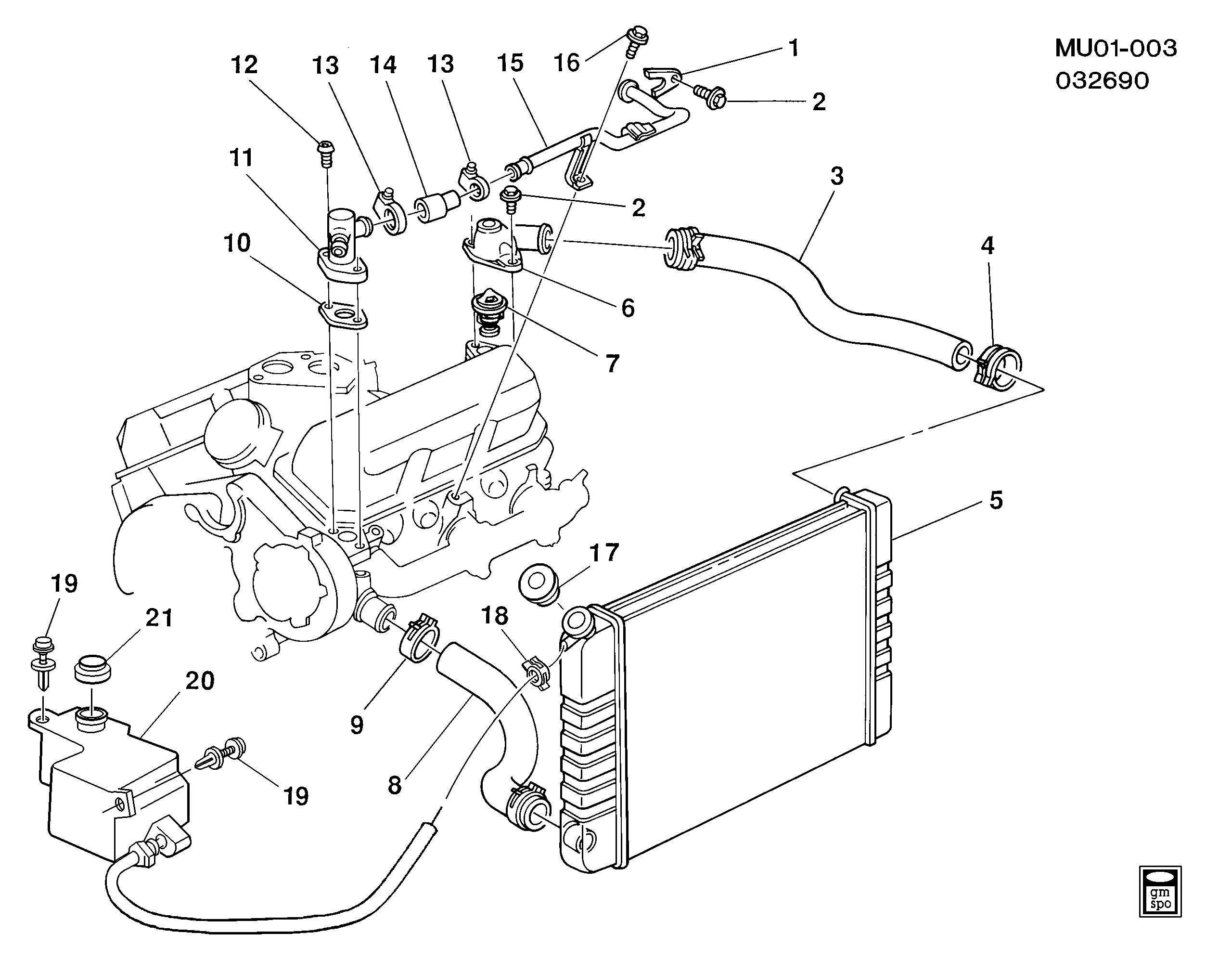 Pontiac 24507563 - Termostat, soyuducu furqanavto.az