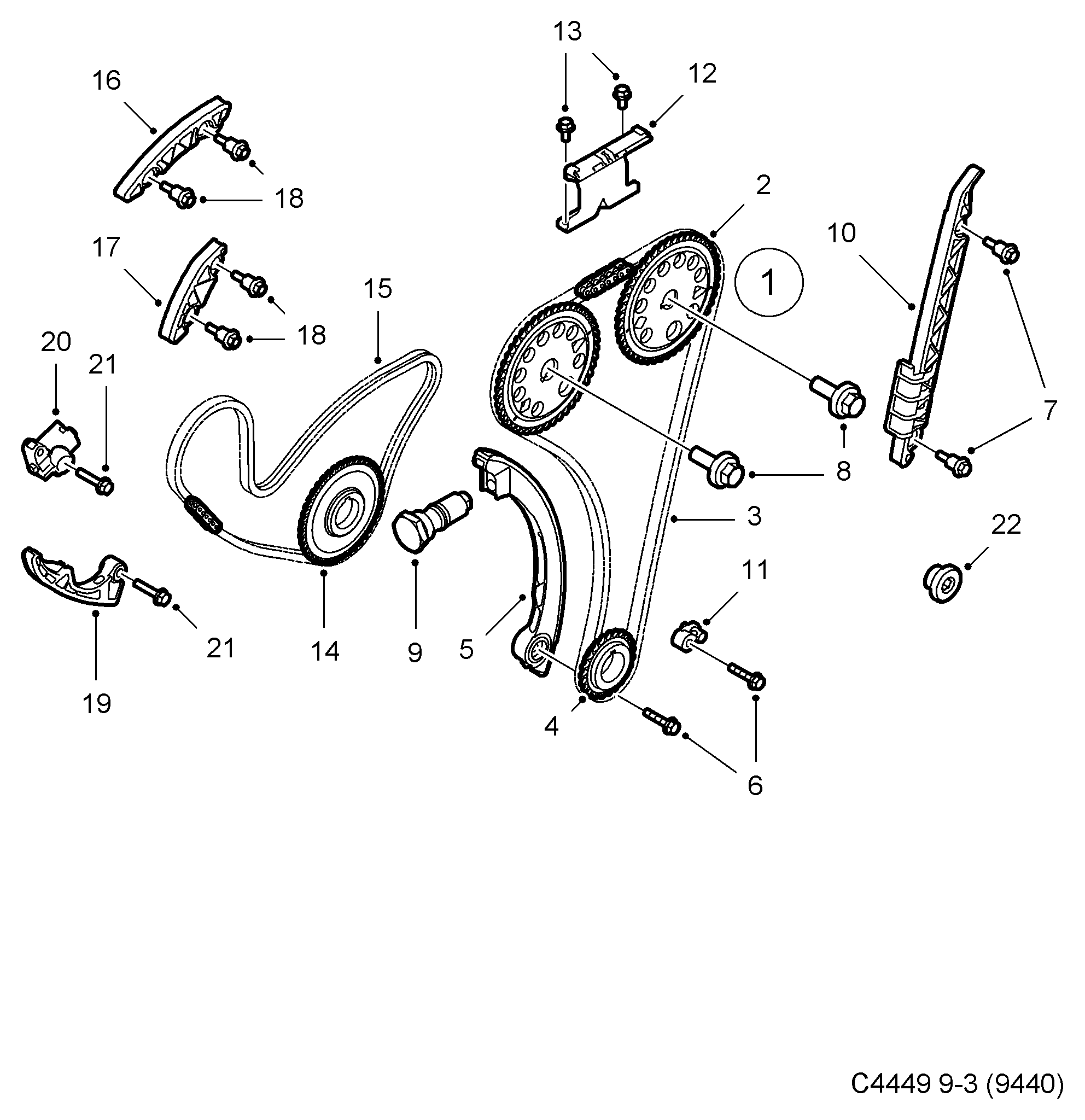 Vauxhall 90537370 - Vaxt zəncirinin dəsti furqanavto.az