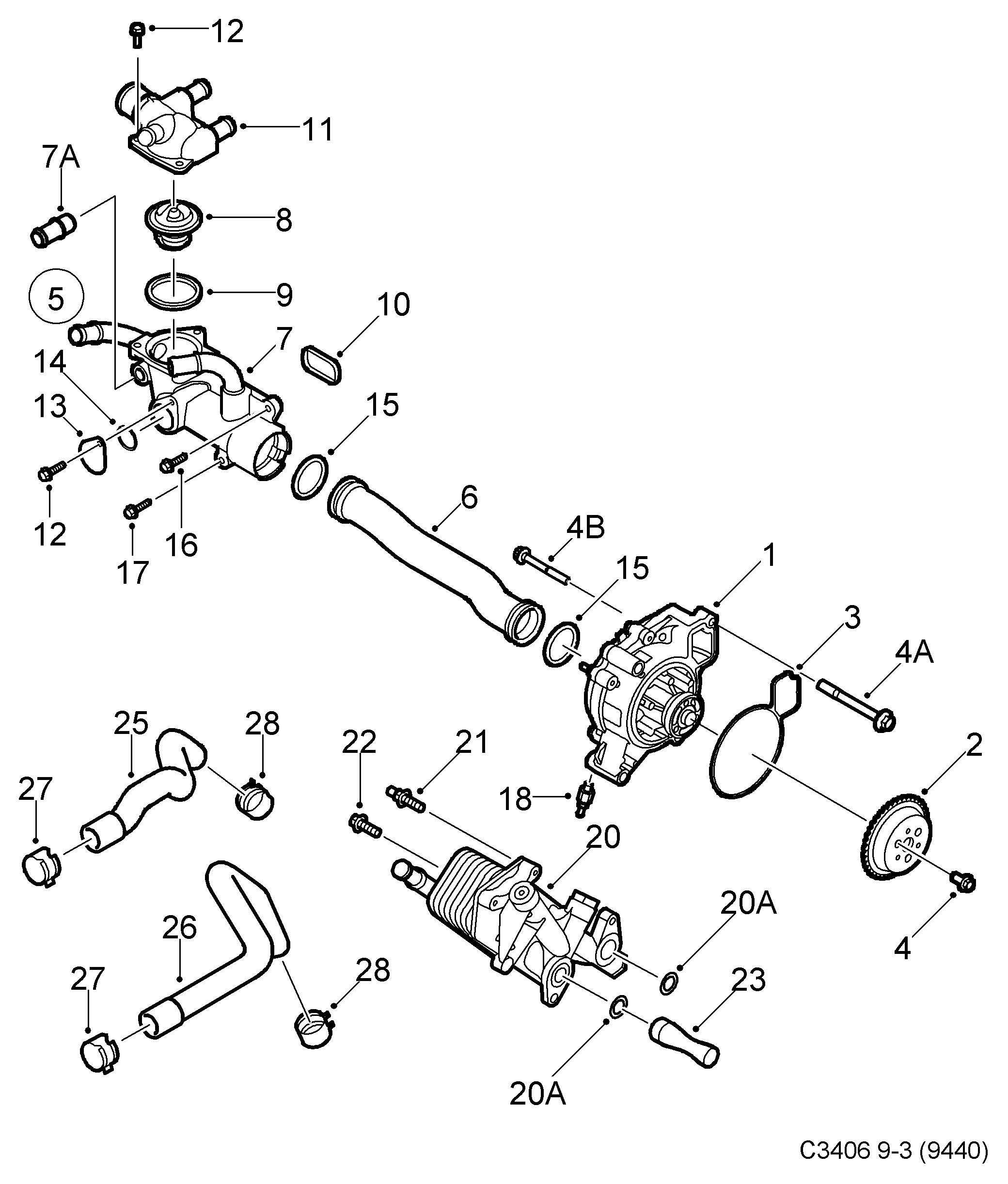 SAAB 90 537 811 - Termostat, soyuducu furqanavto.az