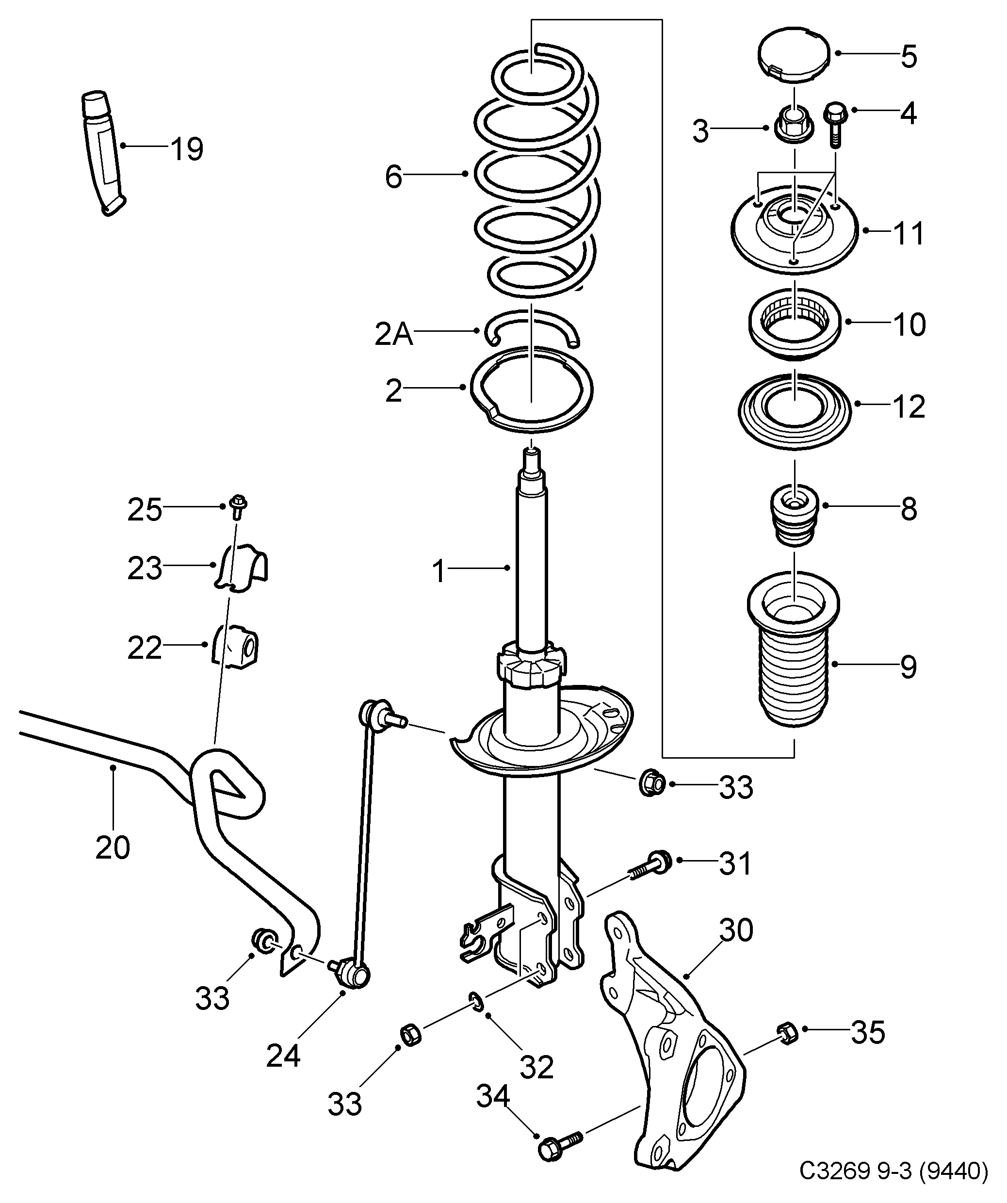 SAAB 13237130 - Çubuq / Strut, stabilizator furqanavto.az