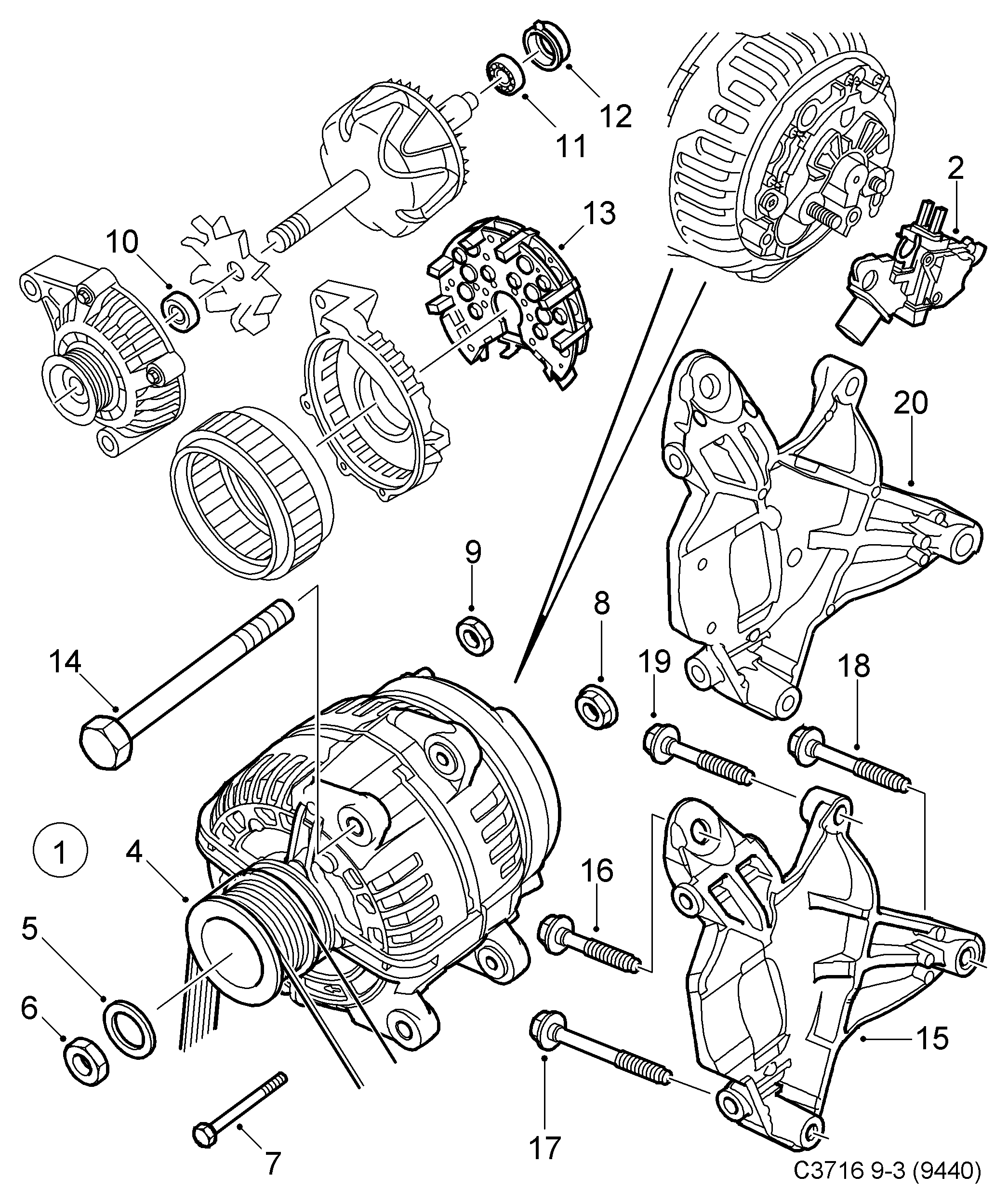 Opel 93187415* - Alternator furqanavto.az