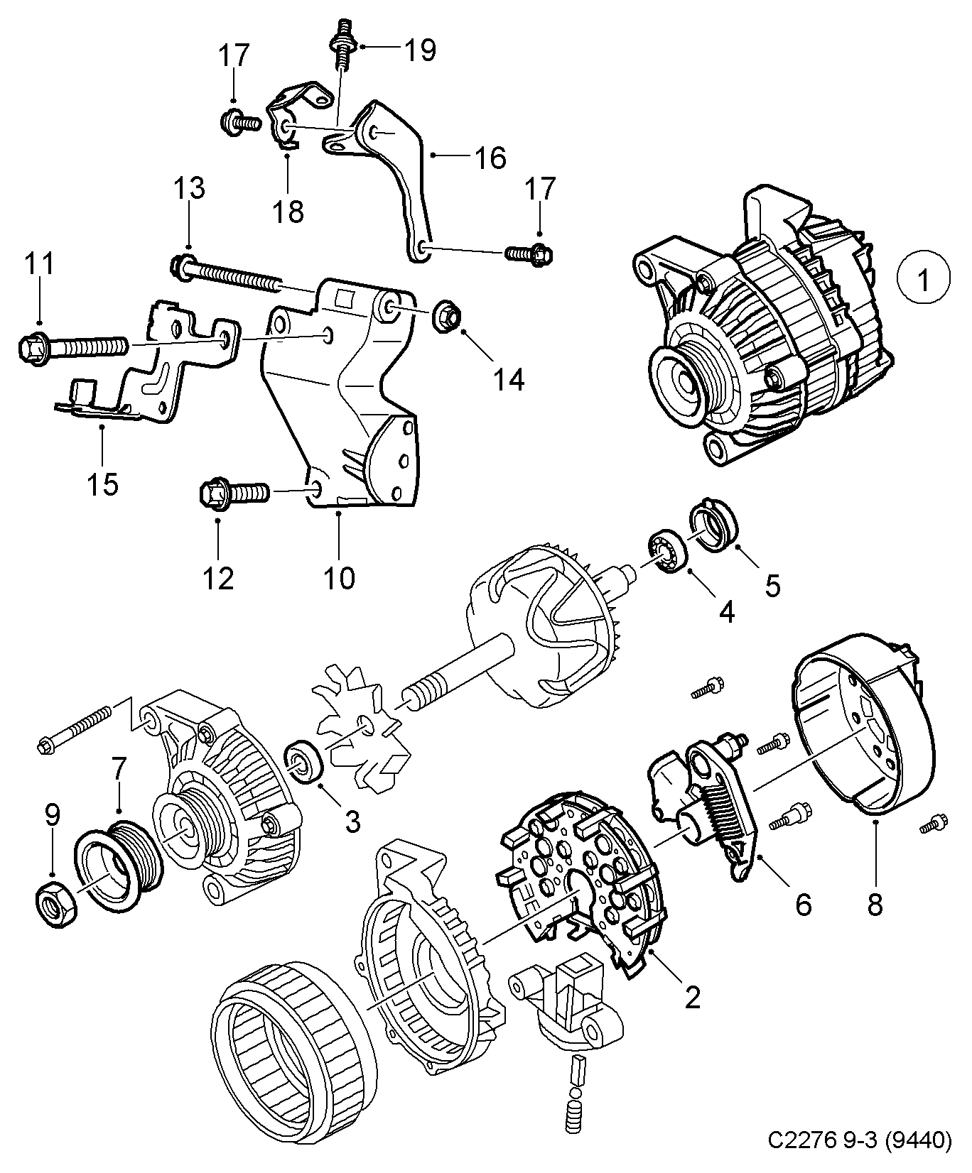 Opel 93174475 - Düzləşdirici, alternator furqanavto.az