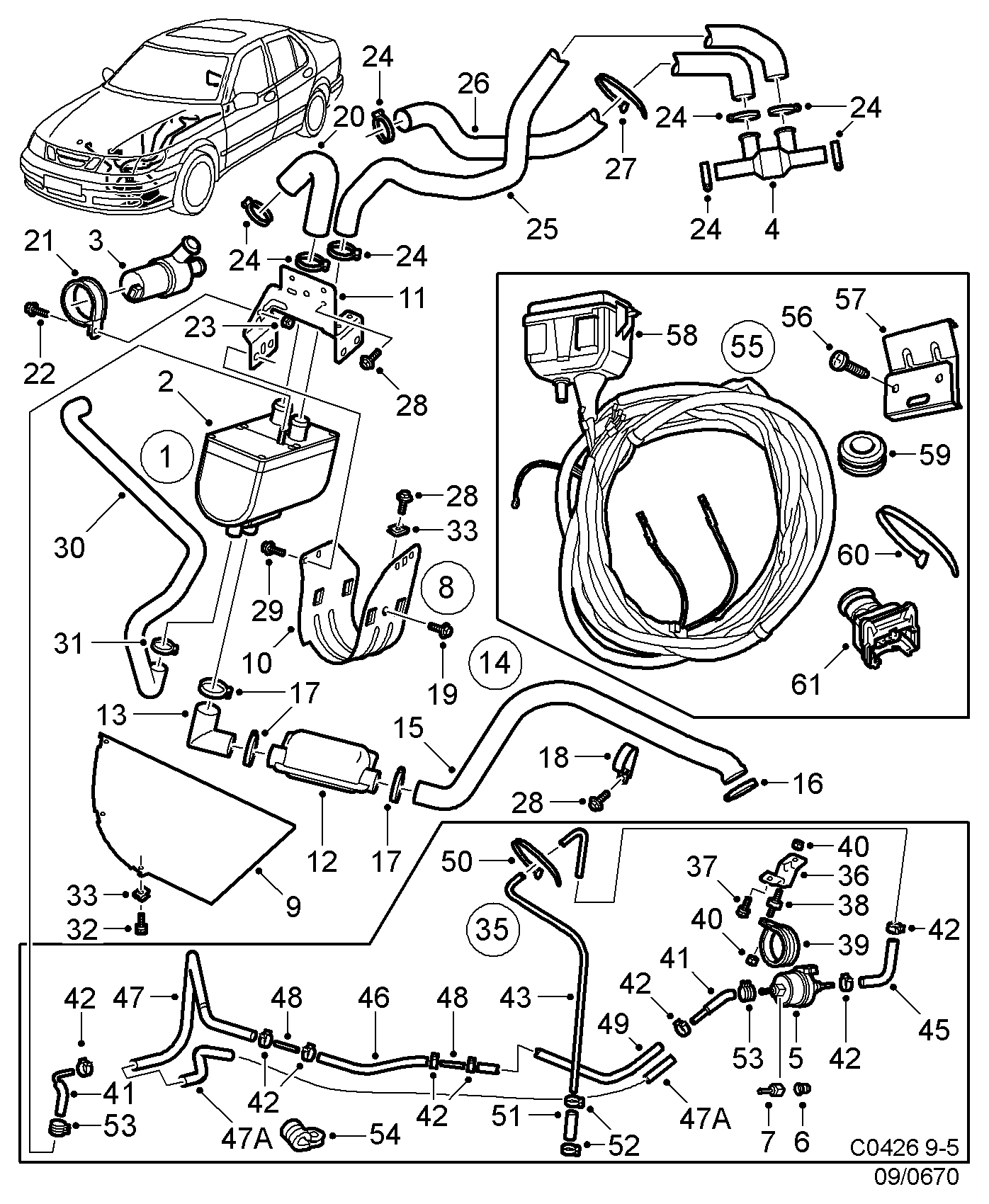 SAAB 4395612 - Su nasosu, dayanacaq qızdırıcısı furqanavto.az