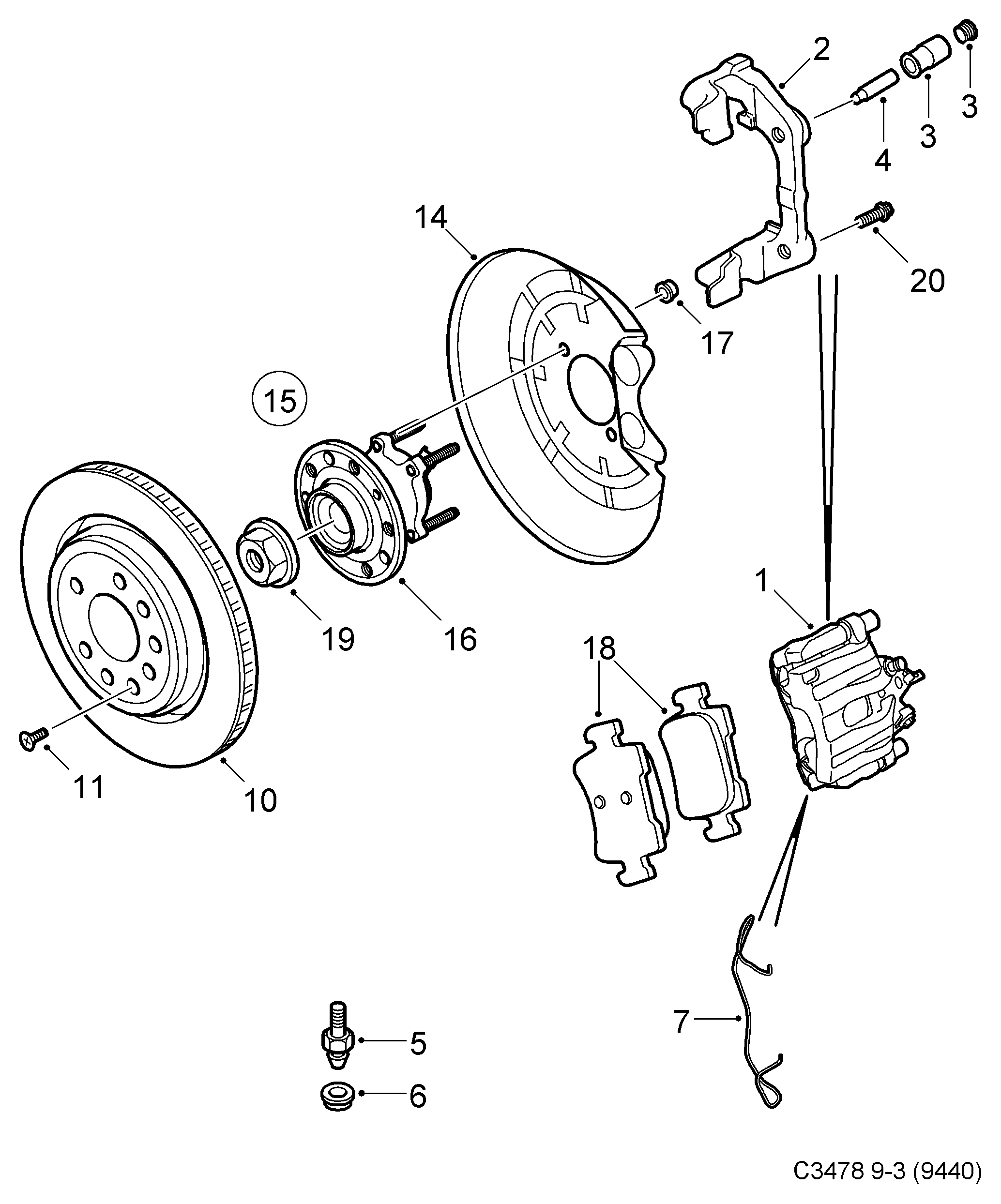 Cadillac 93186387 - Təkər qovşağı, podşipnik dəsti furqanavto.az