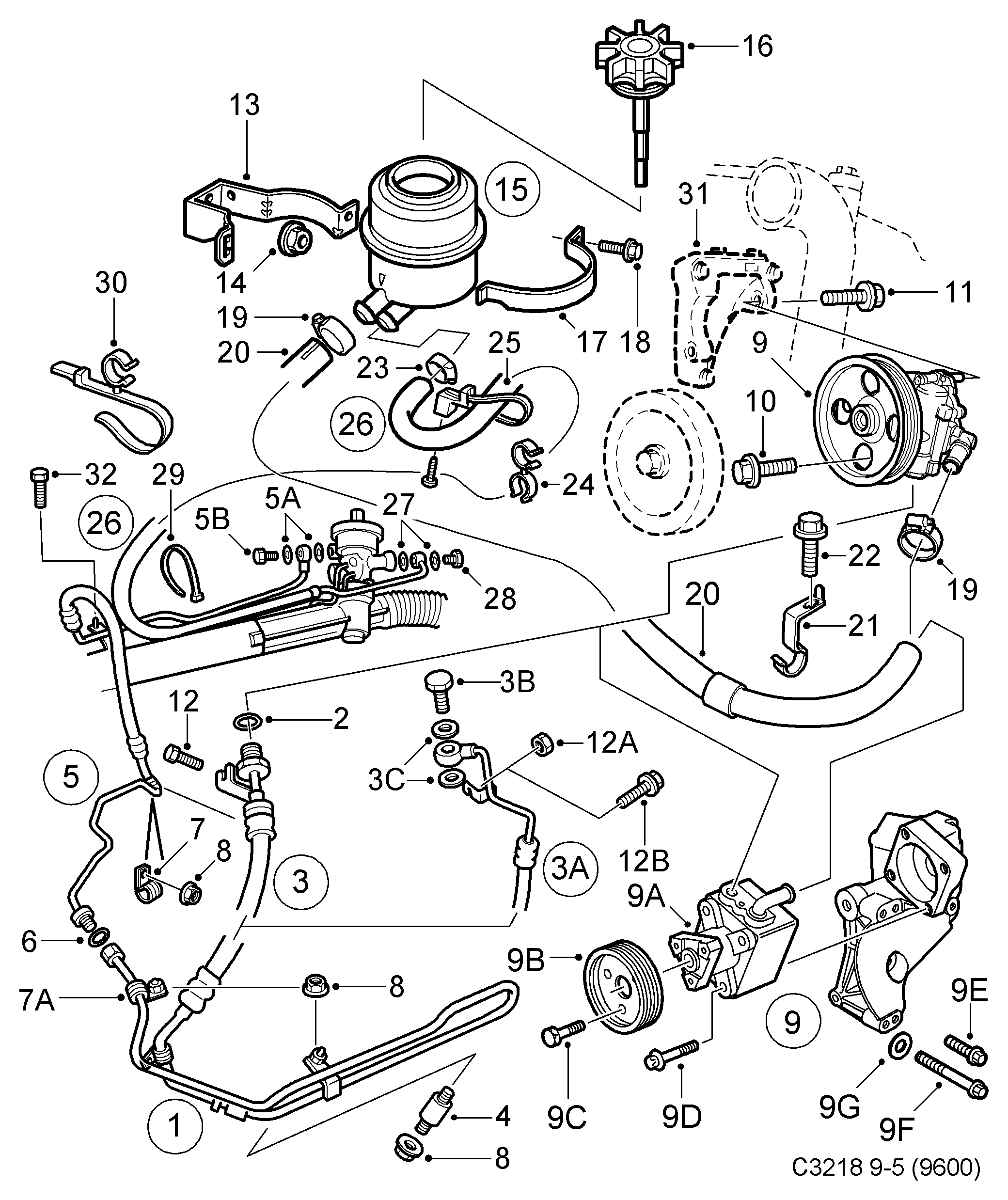 SAAB 5 530 167 - Hidravlik nasos, sükan sistemi furqanavto.az