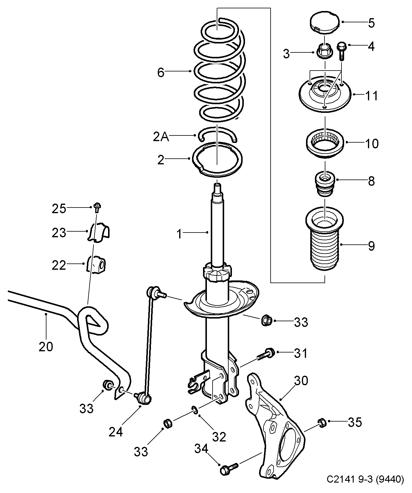 SAAB 24428002 - Dəstək kol, stabilizator furqanavto.az