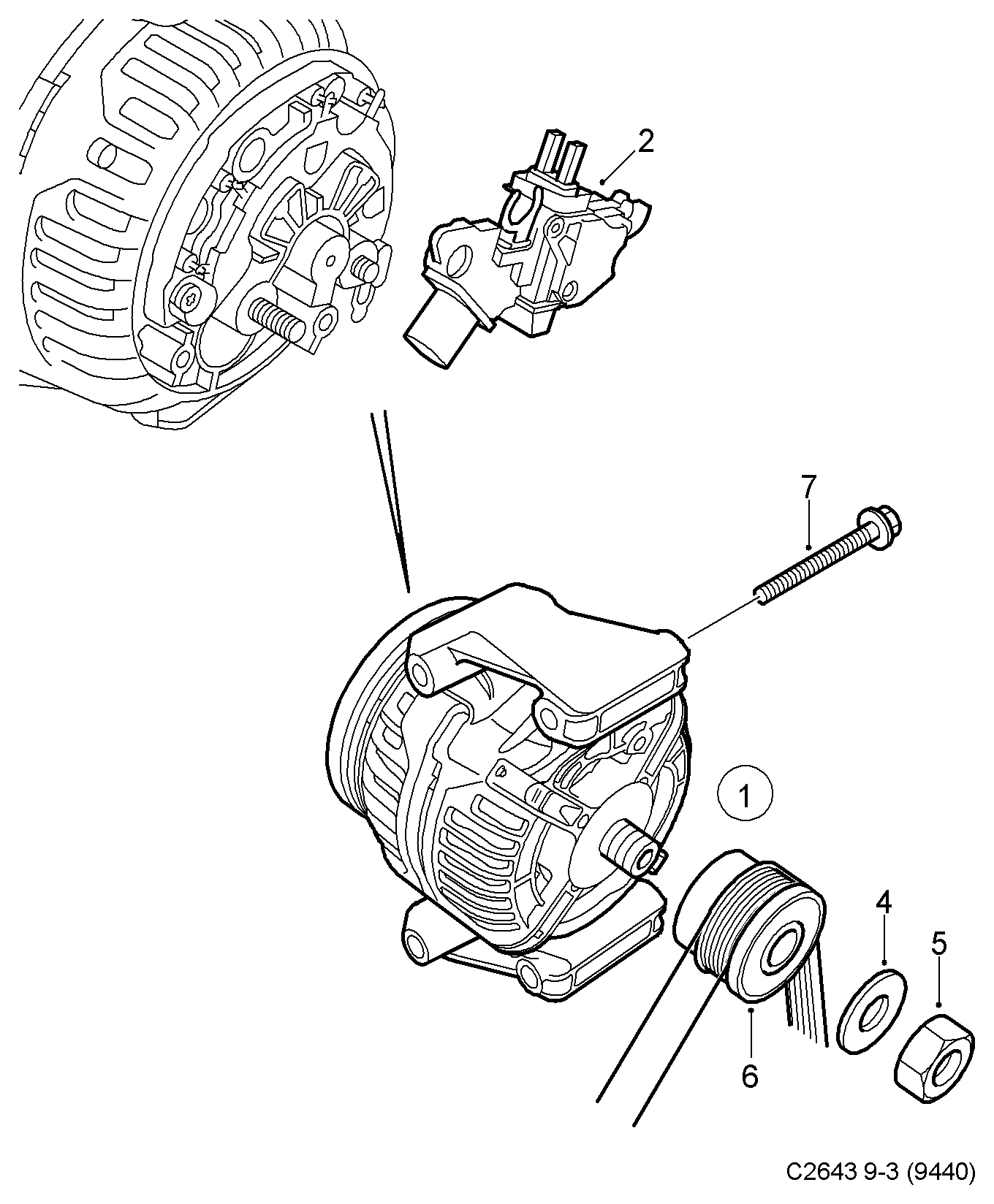 SAAB 12 786 853 - Kasnak, alternator, sərbəst dönərli mufta furqanavto.az