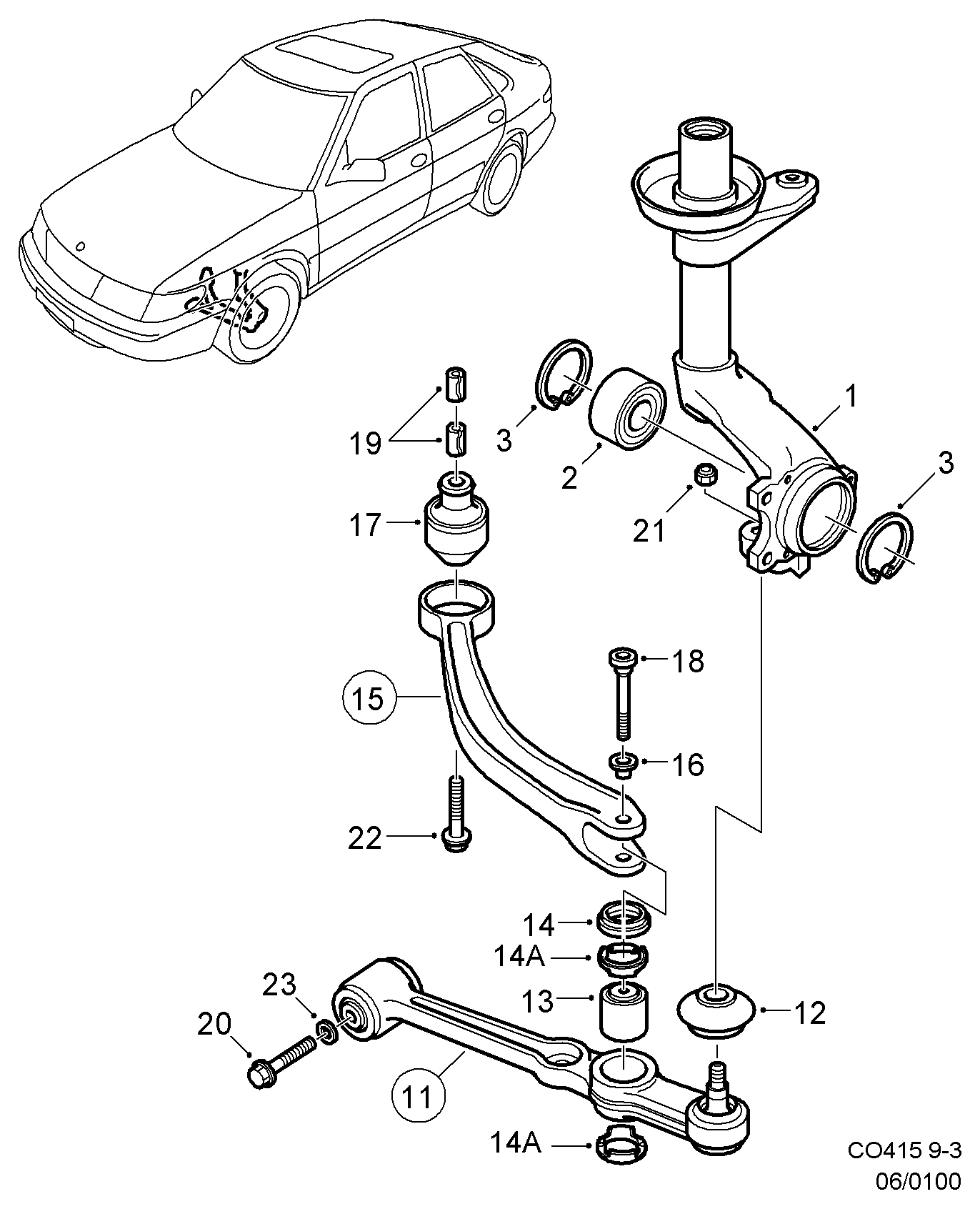 SAAB 4345450 - Təkər qovşağı, podşipnik dəsti furqanavto.az