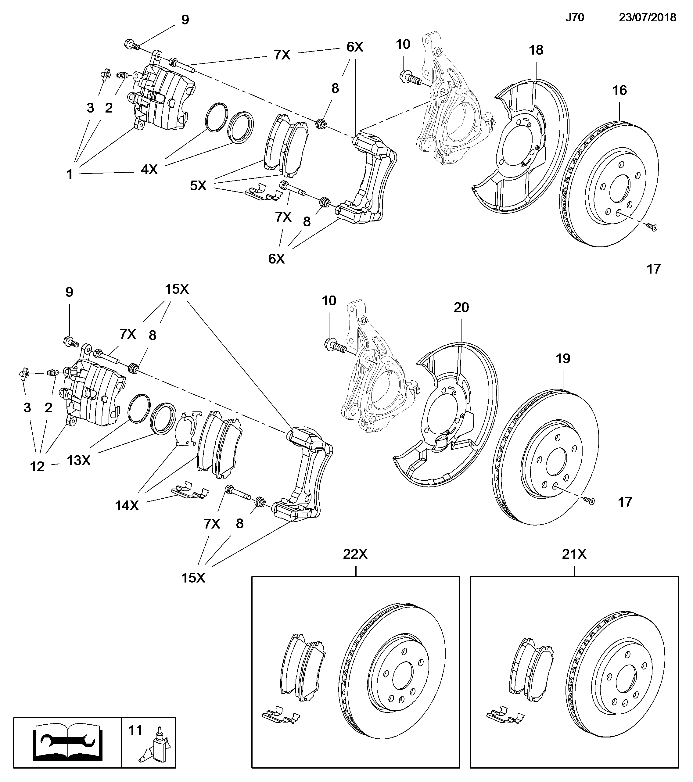 Opel 1605236 - Əyləc altlığı dəsti, əyləc diski furqanavto.az