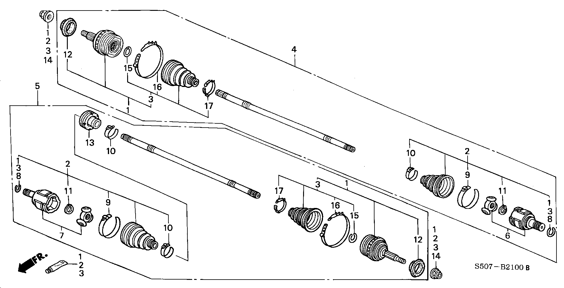 Honda 44310-S2G-J00 - Birləşmə dəsti, ötürücü val furqanavto.az