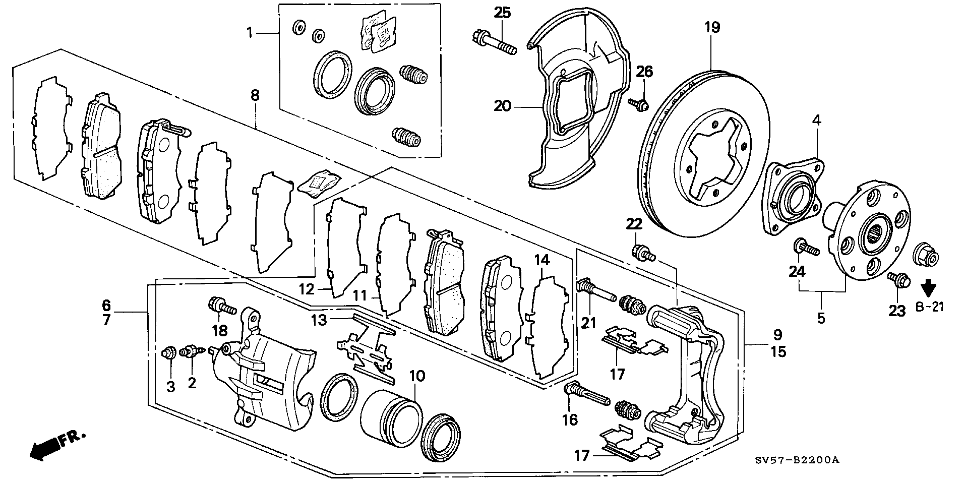 Honda 45019SM5000 - Əyləc kaliperi furqanavto.az