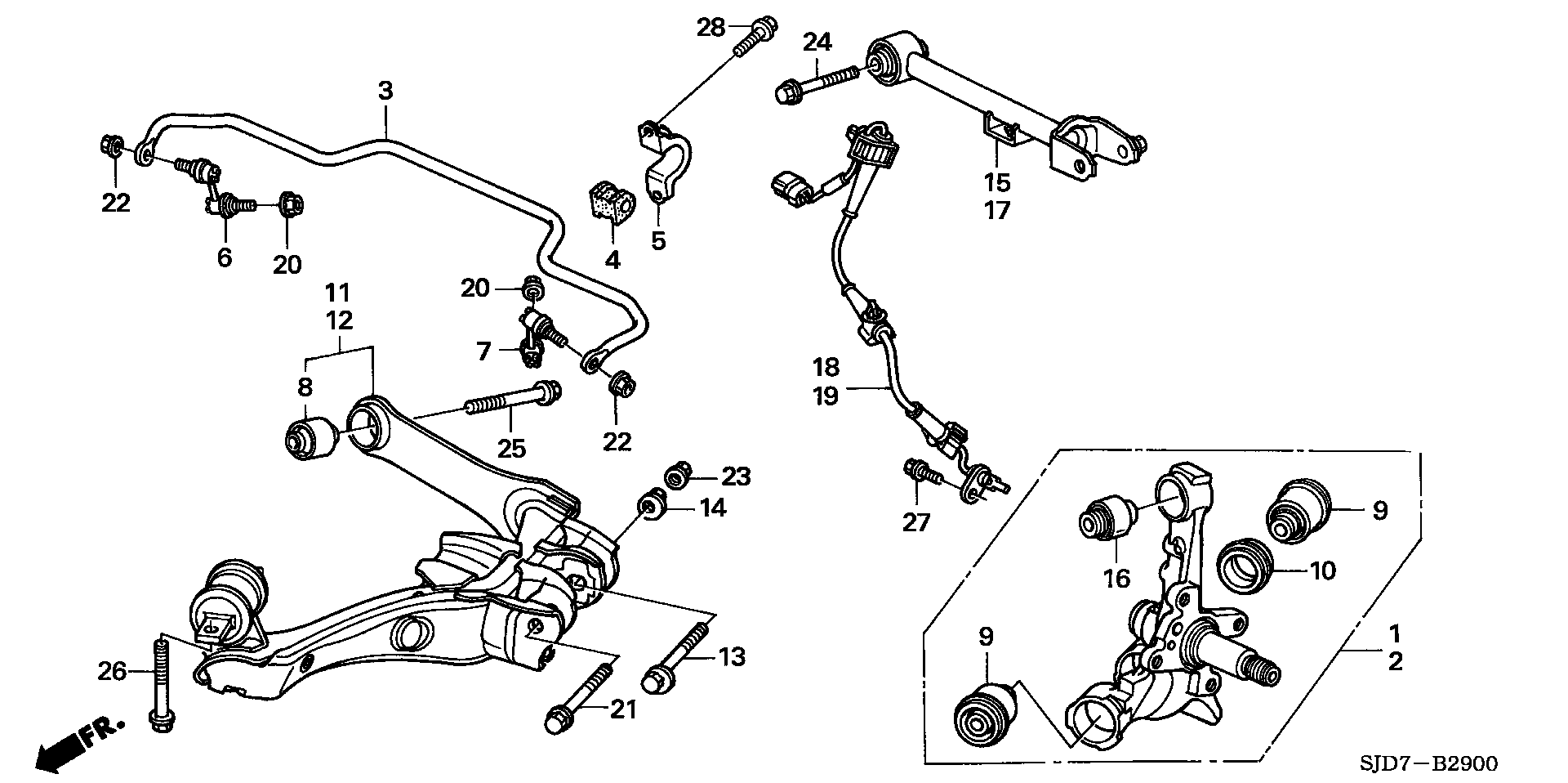 Honda 52321-SJF-003 - Çubuq / Strut, stabilizator furqanavto.az