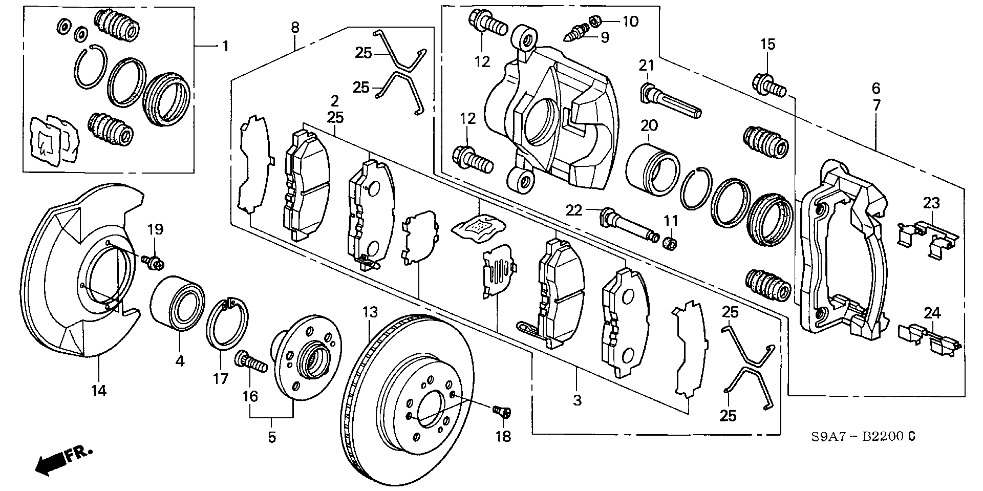 Honda 45019S9AA01 - Əyləc kaliperi furqanavto.az