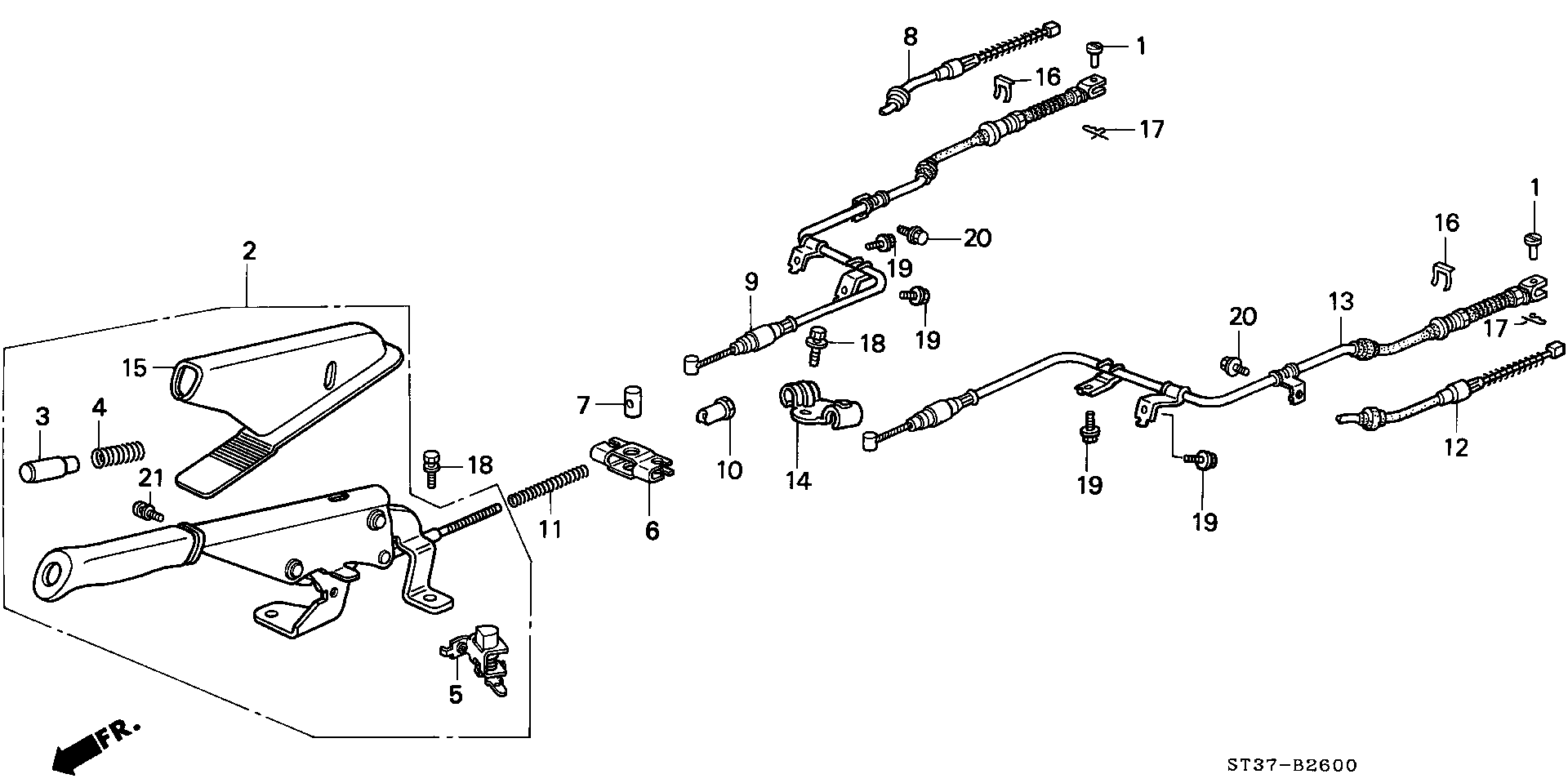 Honda 47560-ST3-E03 - Kabel, dayanacaq əyləci furqanavto.az