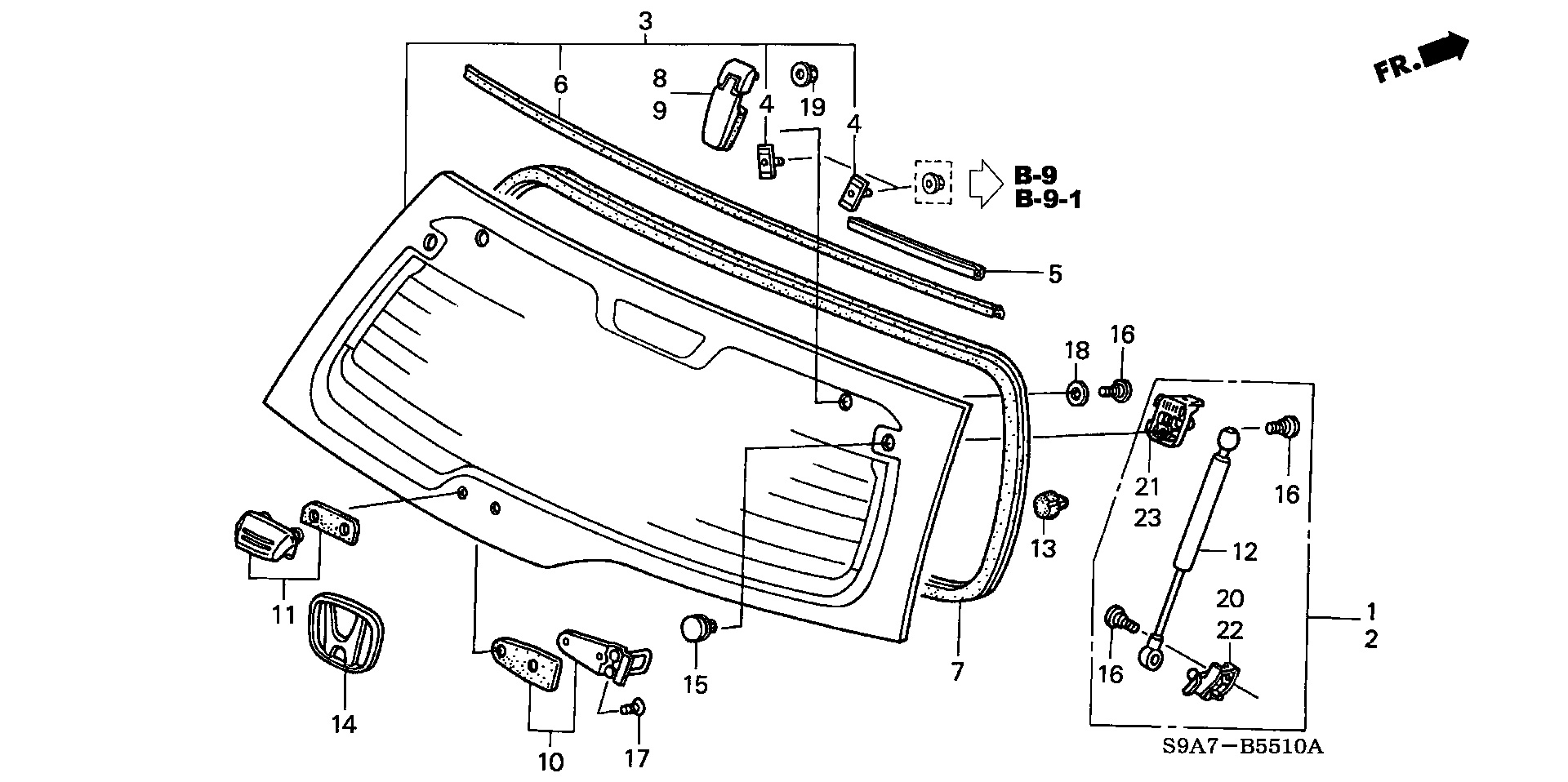 Honda 74820SCA003 - Qaz bulaq, arxa şüşə furqanavto.az